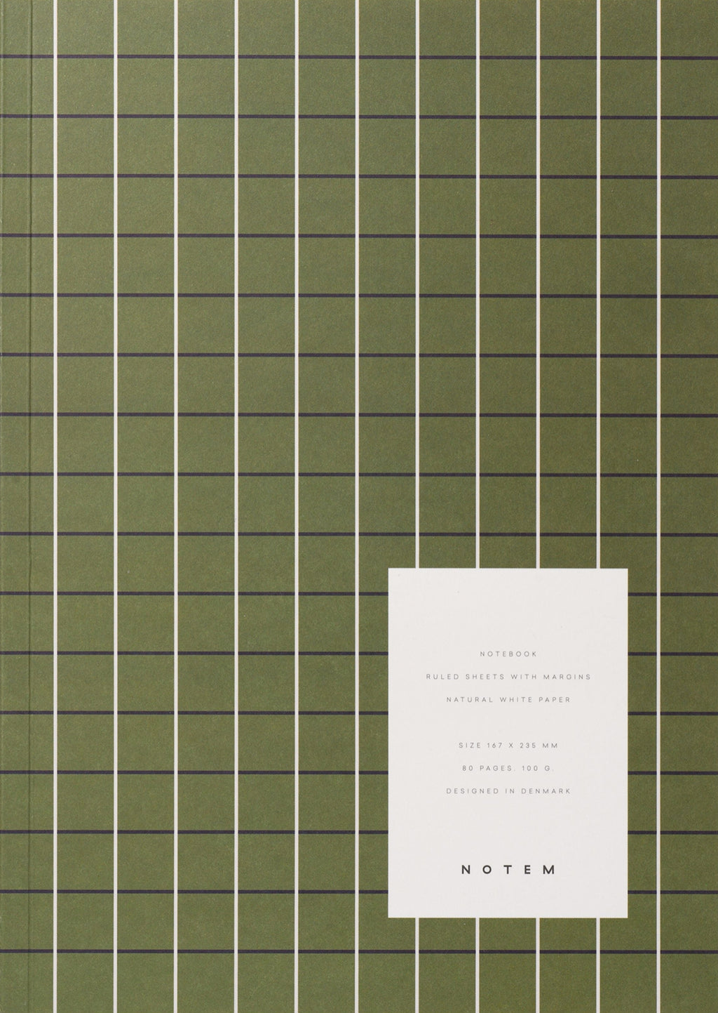 Notem Studio Vita Notebook Medium, Green Grid