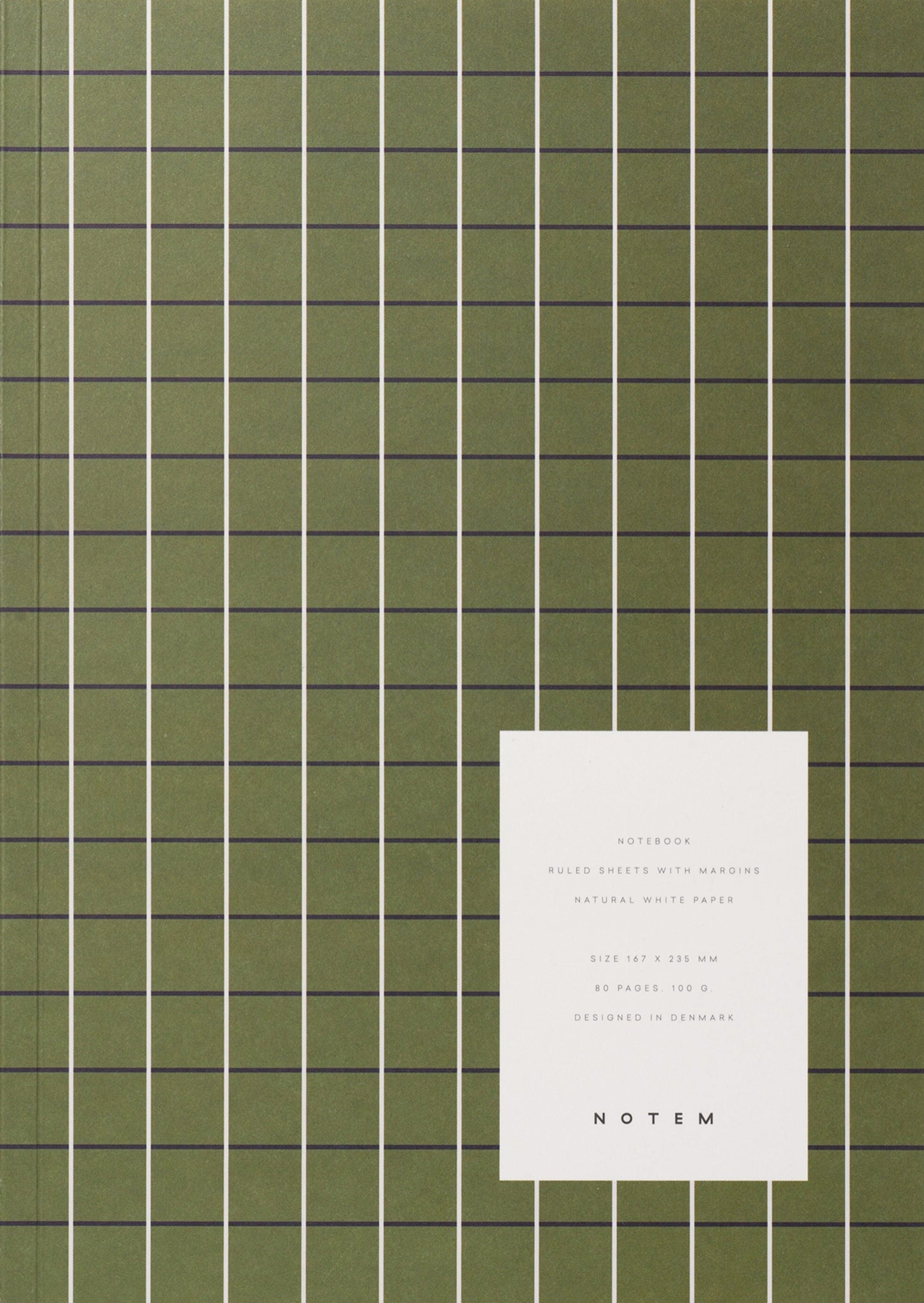 Notem Studio Vita Notebook Medium, Green Grid