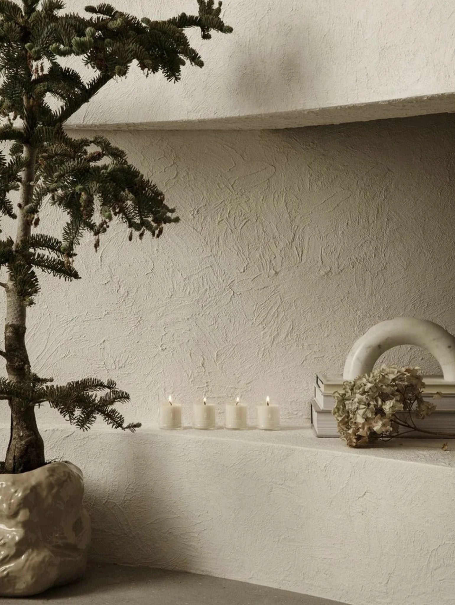 Ferm Living Scented Advent Scented Candles Set Of 4, White