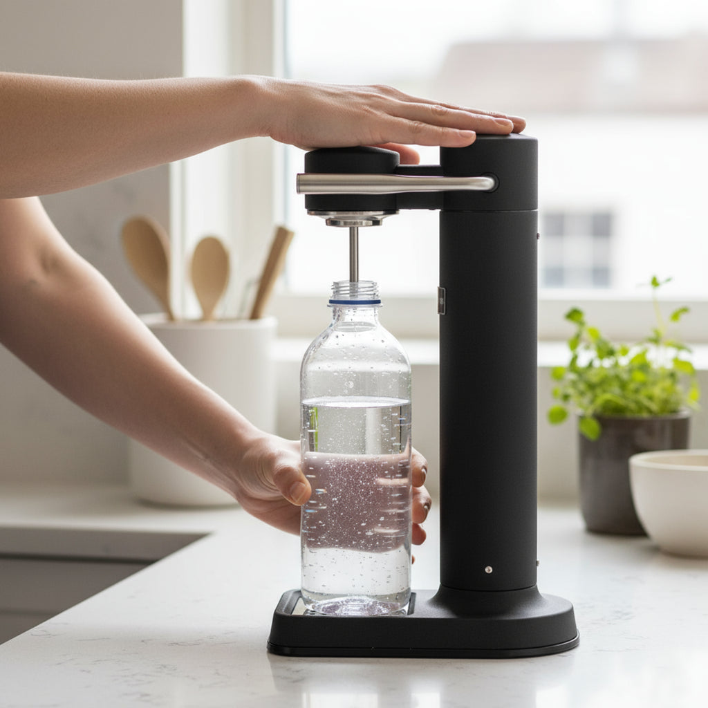Aarke Carbonator 3: Stylish Matte Black Soda Maker with Stainless Steel
