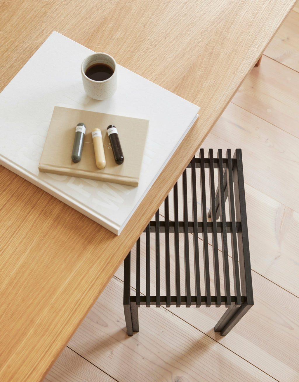 Form & Refine Lightweight Stool — Black-Stained Oak, Solid European Oak