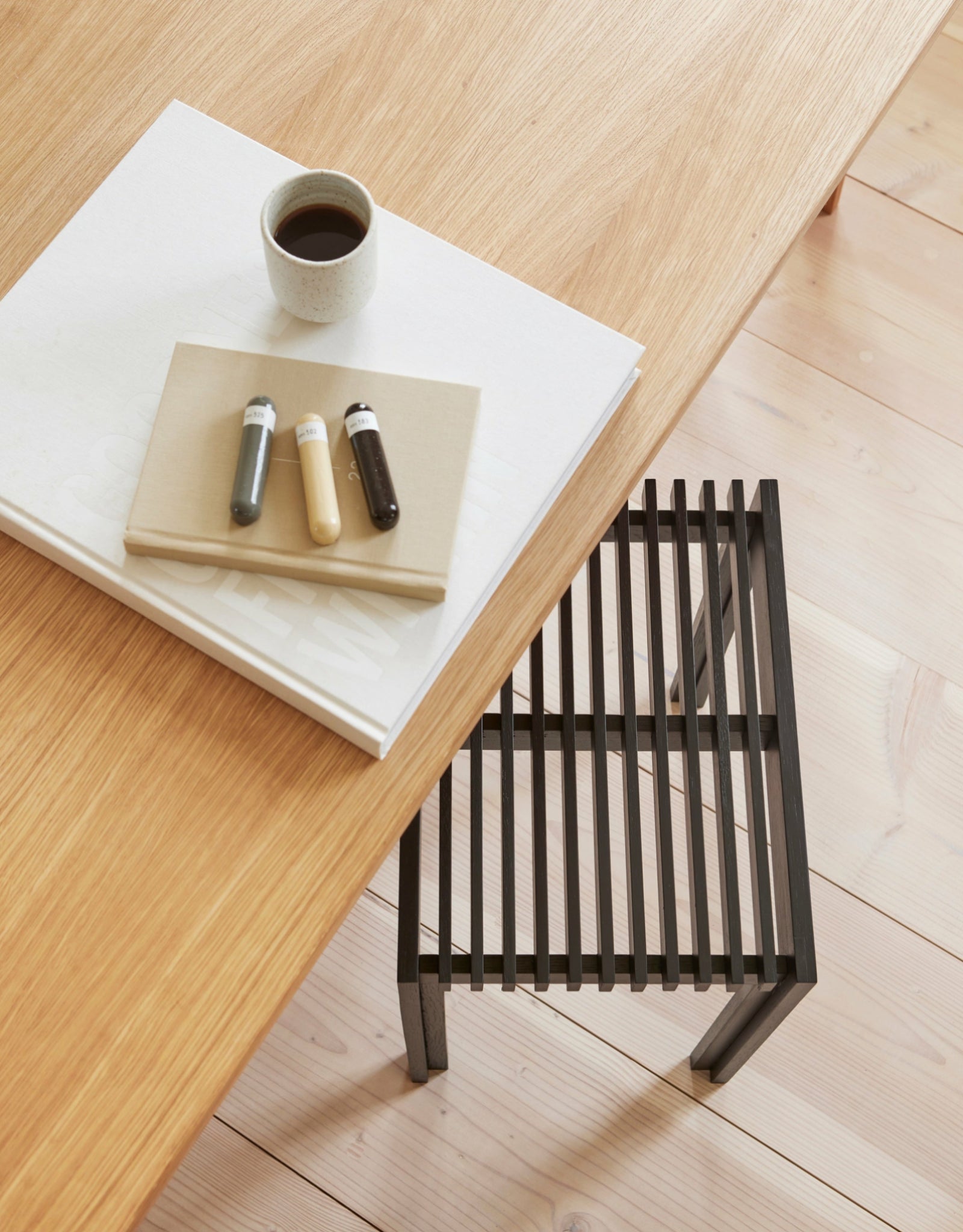 Form & Refine Lightweight Stool — Black-Stained Oak, Solid European Oak