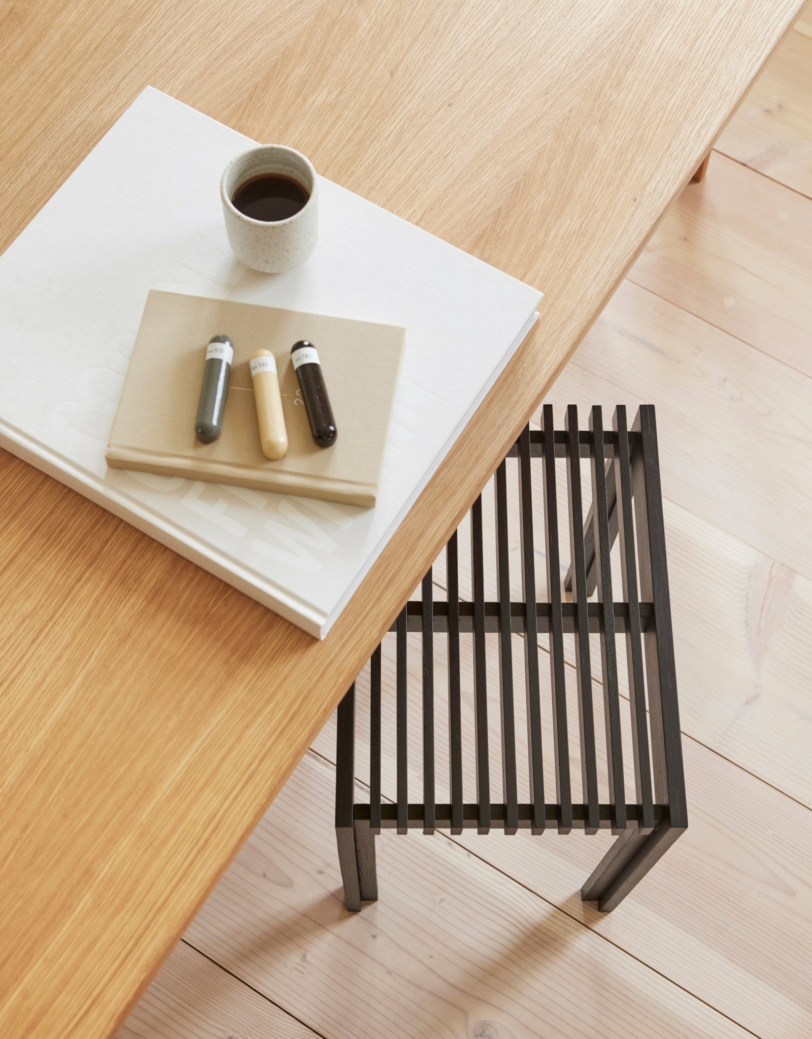 Form & Refine Lightweight Stool — Black-stained Oak, Solid European Oak