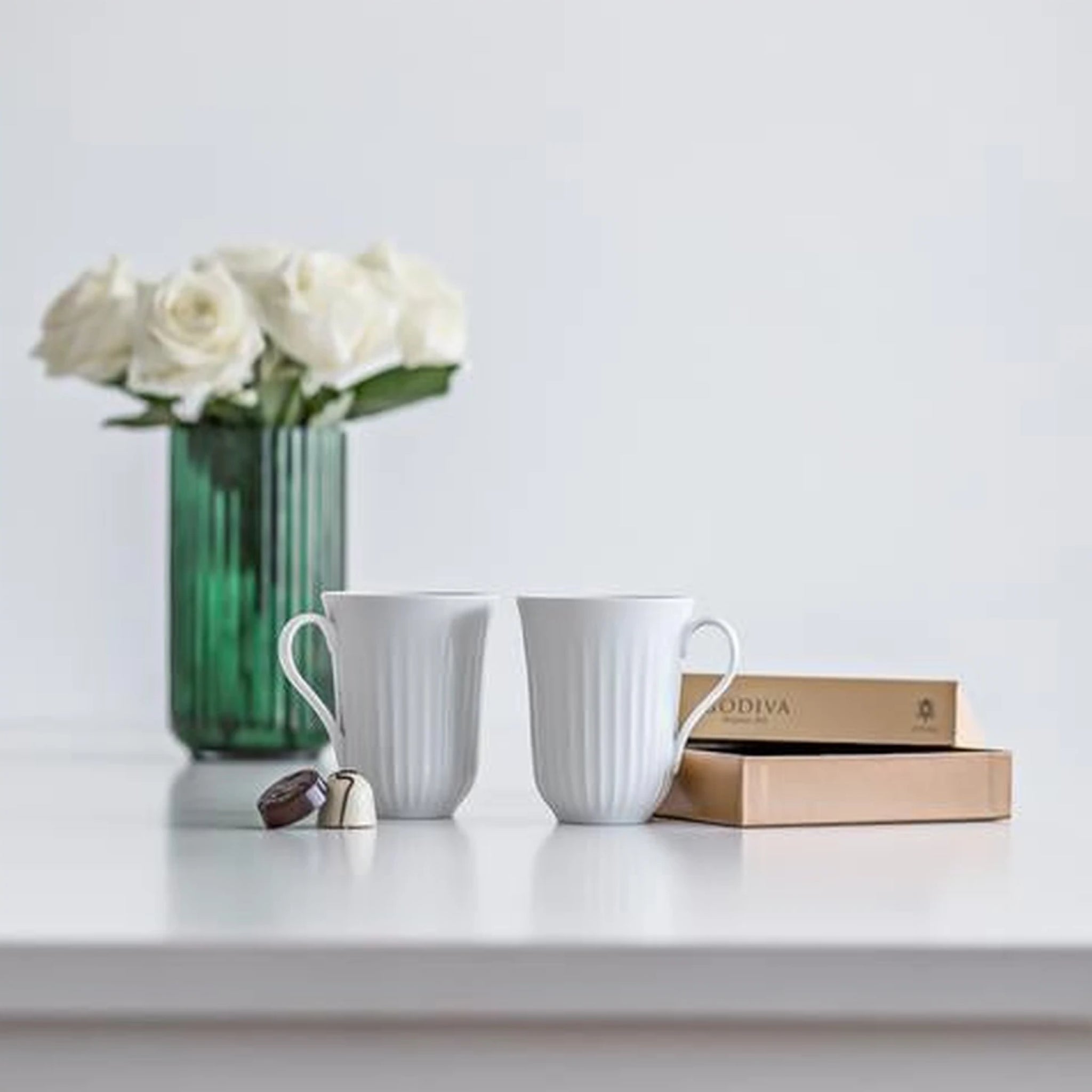 Lyngby Mug White, 32cl, 2 Pack