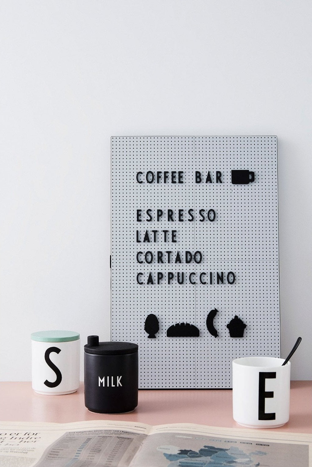 Design Letters Pinboard Light Gray, Small