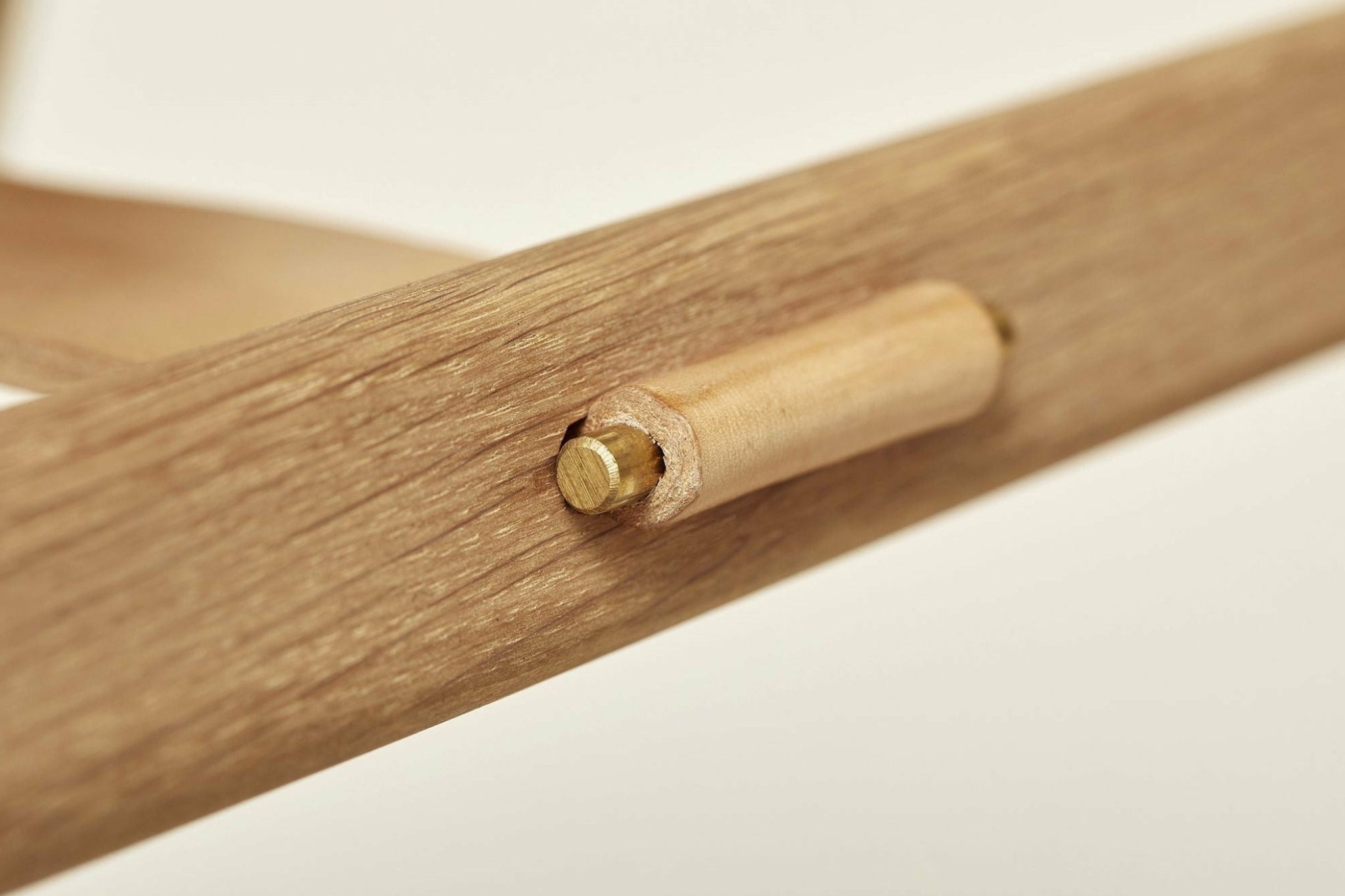 Form & Refine Angle Foldable Stool — Solid Oak, Leather Band & Brass Hook