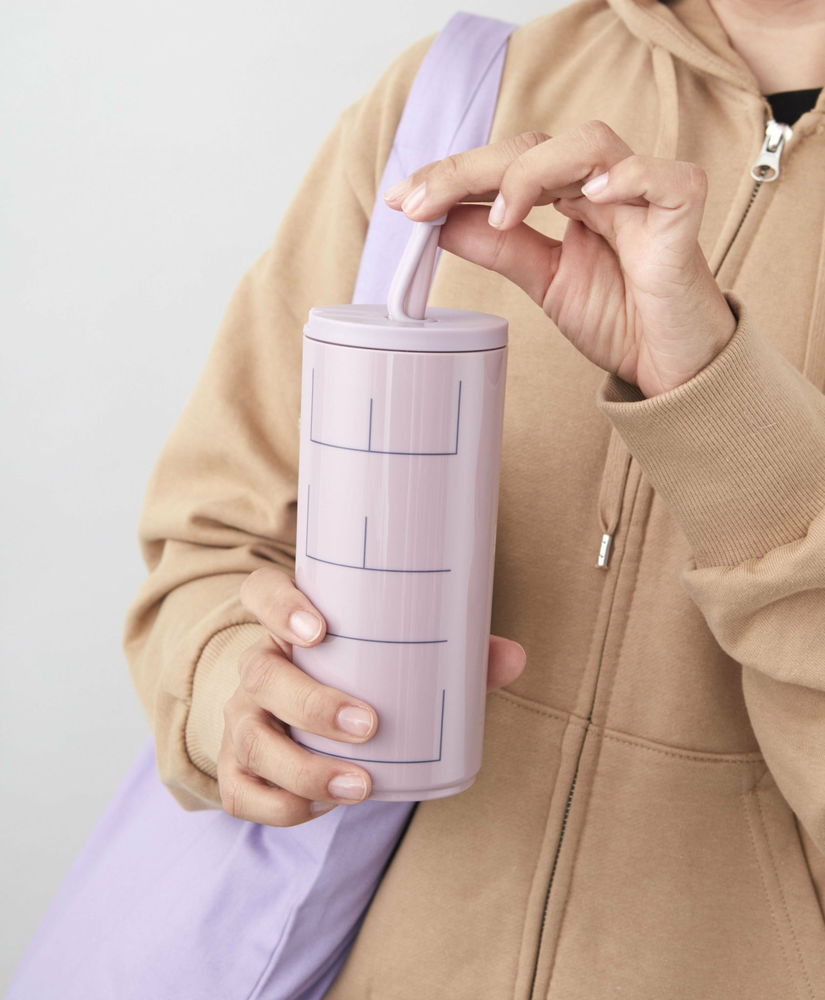 Design Letters Travel Straw Bottle 500 ml, lavender