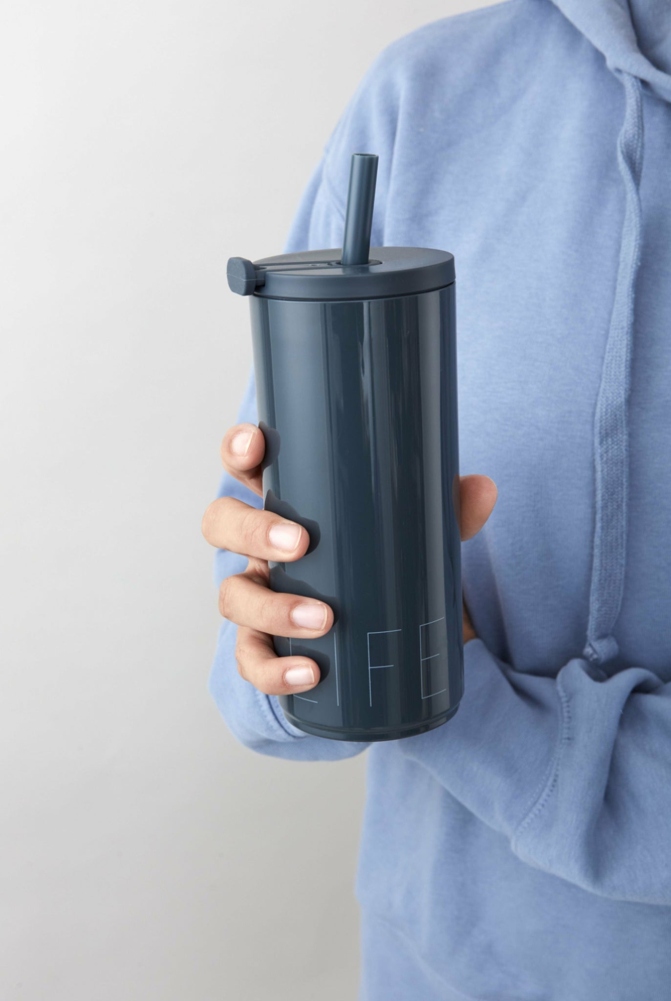 Design Letters Travel Straw Bottle 500 ml, Blue