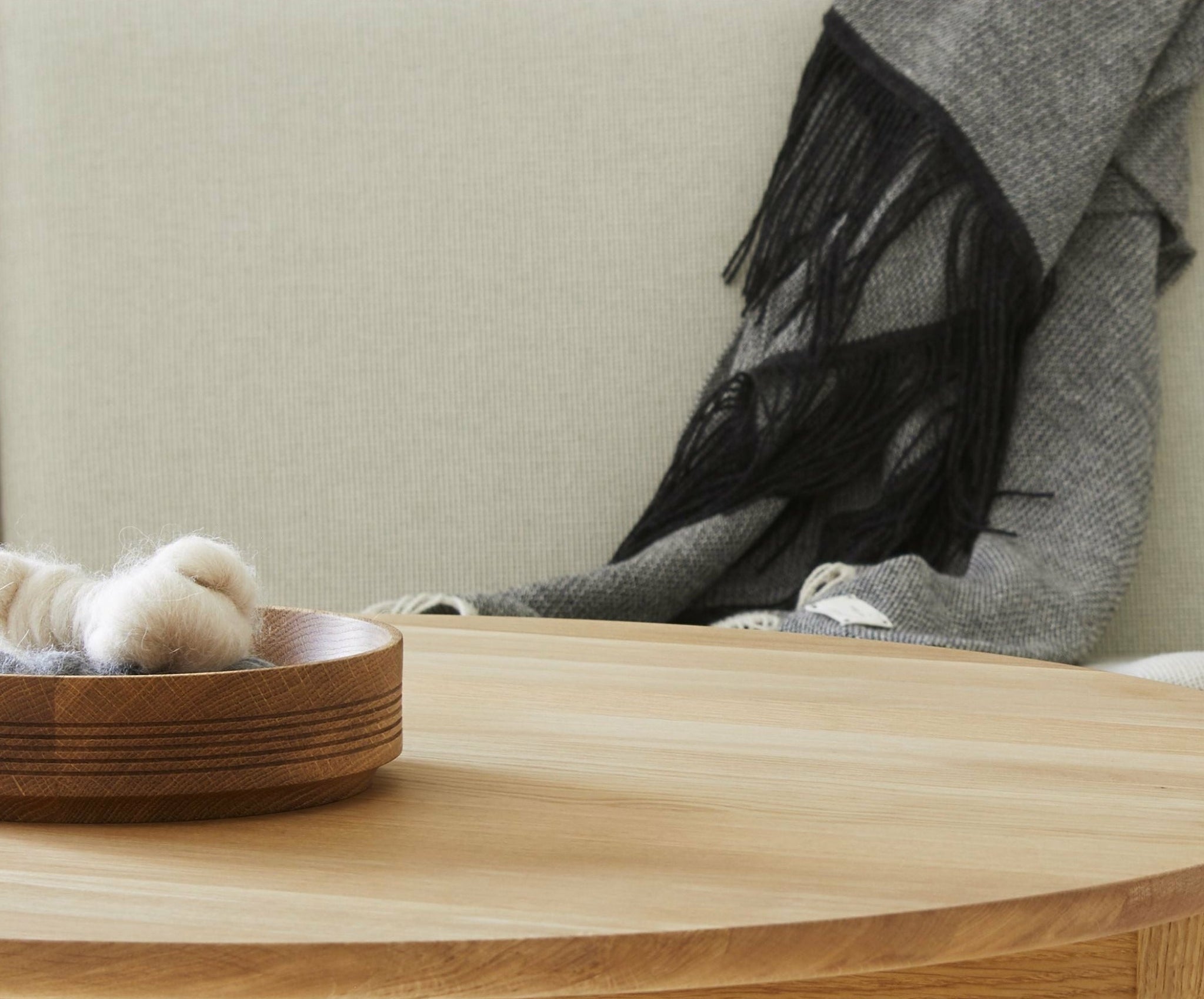 Form & Refine Section Oak Wooden Bowl — 24cm Handcrafted Fruit Bowl