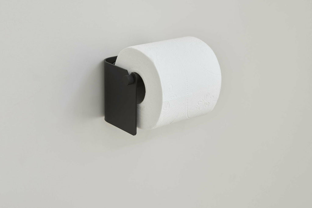 Form & Refine Arc Wall-mounted Toilet Roll Holder — Black Steel, Knurled