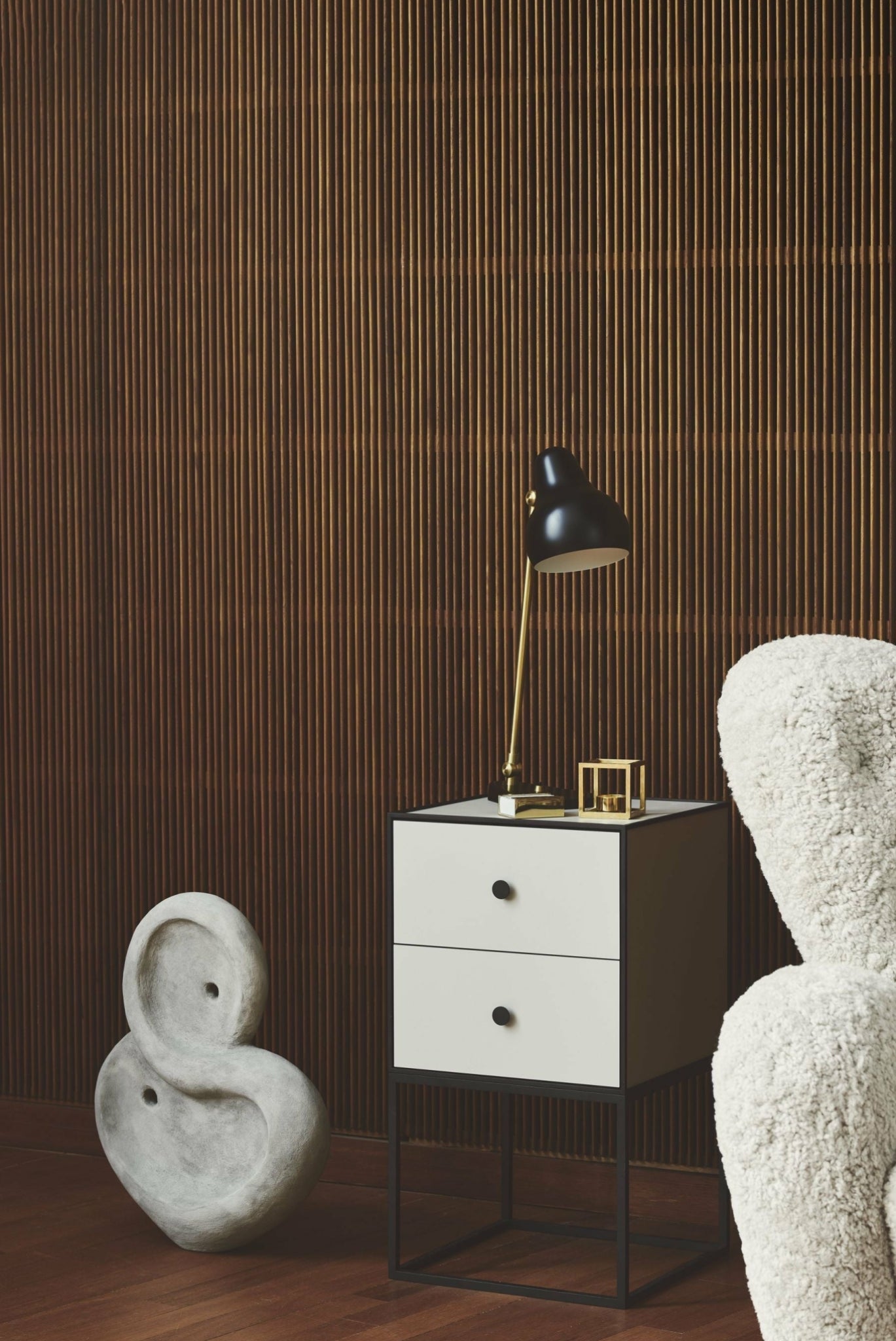 Audo Copenhagen Frame 35 module with two drawers, light grey