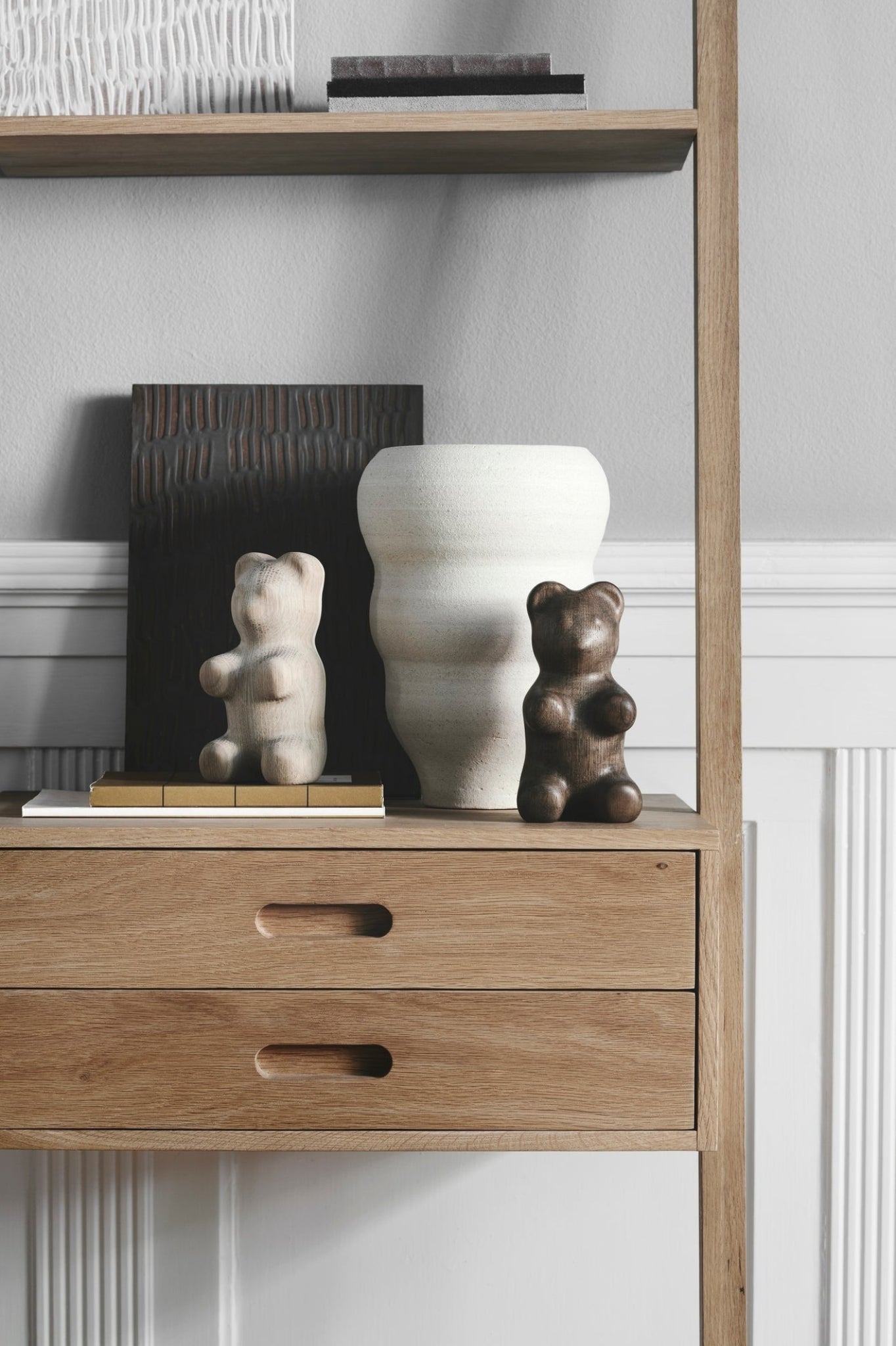 Boyhood Gummy Bear Deco figure oak stained, large