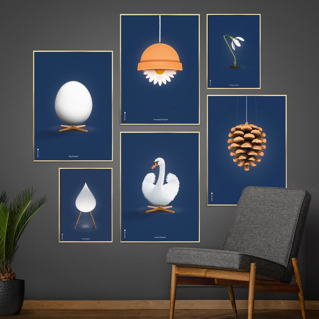 Brainchild Drop Classic Poster Without Frame A5, Dark Blue Background