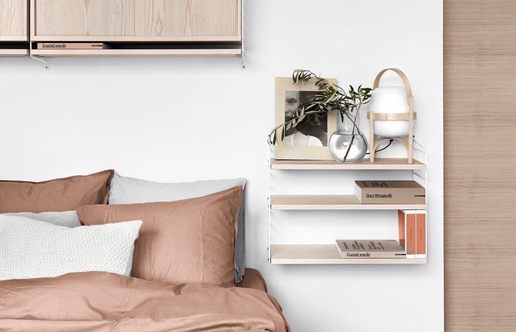 String Furniture String System Shelf Made Of Wood Oak 20x58 Cm, Set Of 3