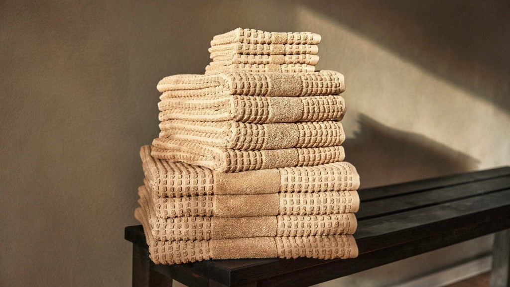 Juna Check Washcloth 30x30 Cm, Sand