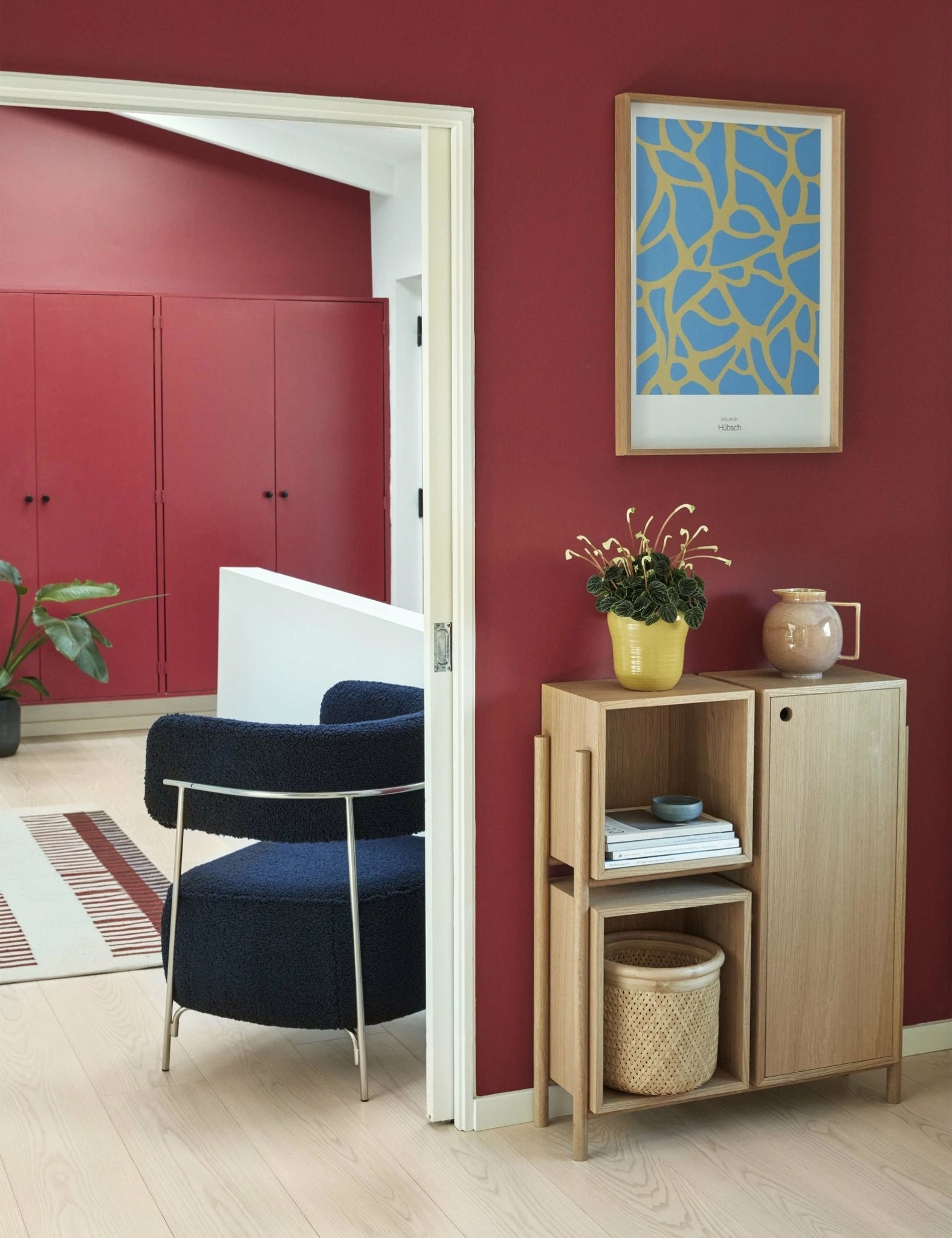 Hübsch Care Ceramic Yellow Pot Set of 2 - Stylish Home Decor Planters