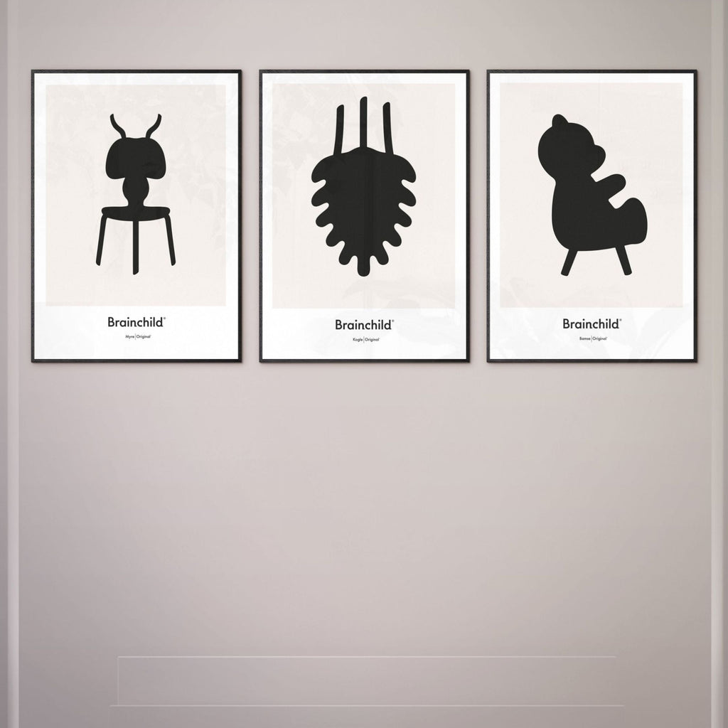 Brainchild Teddy bear Design Icon Poster without frame A5, grey