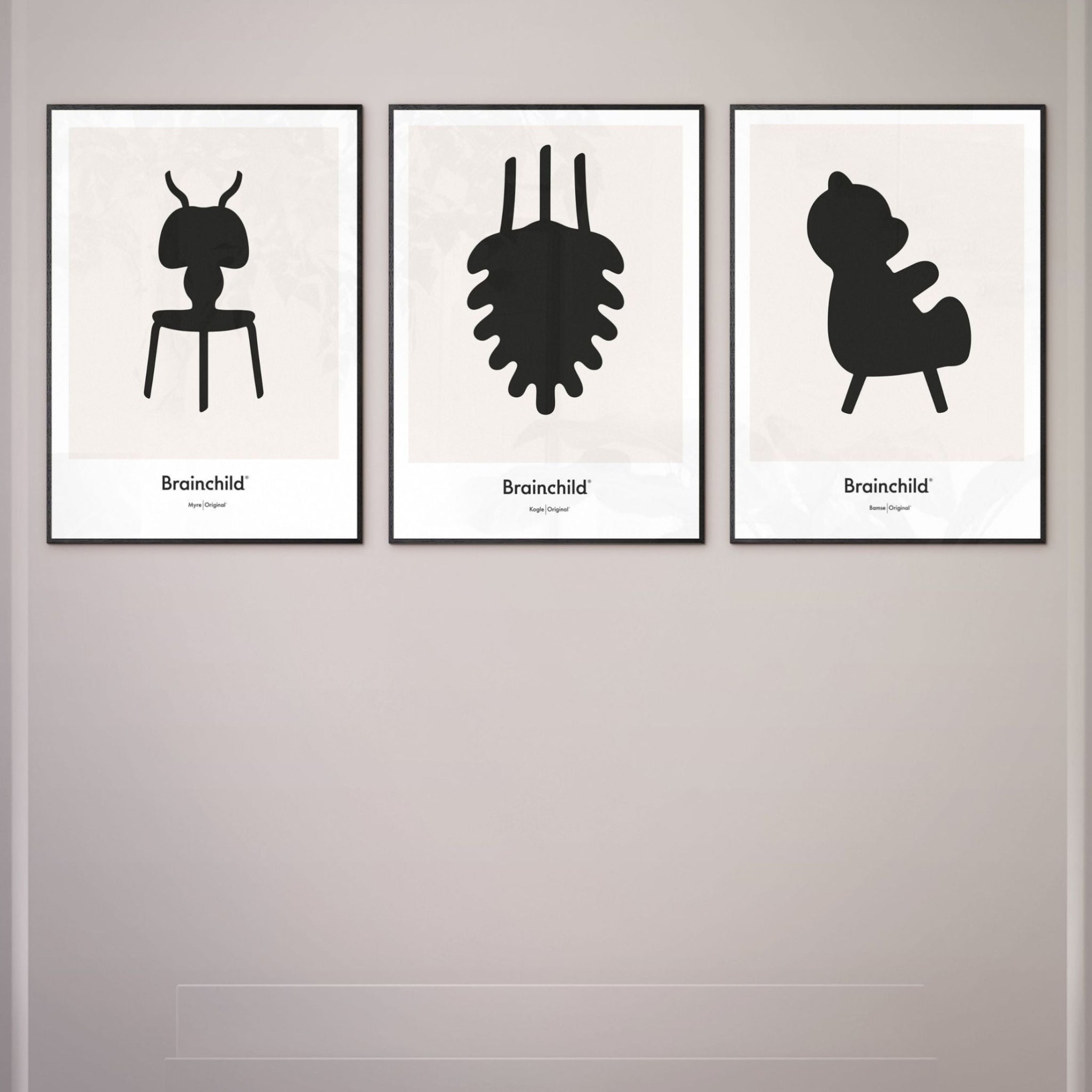 Brainchild Teddy bear Design Icon Poster without frame A5, grey