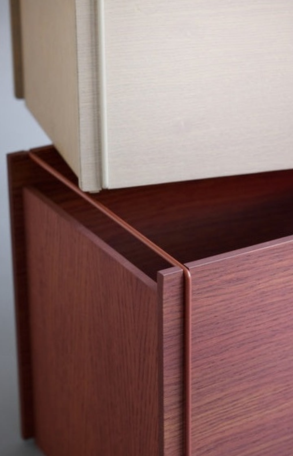 Moebe Storage Box in Warm Grey - Stylish Oak Veneer, Minimalist Design