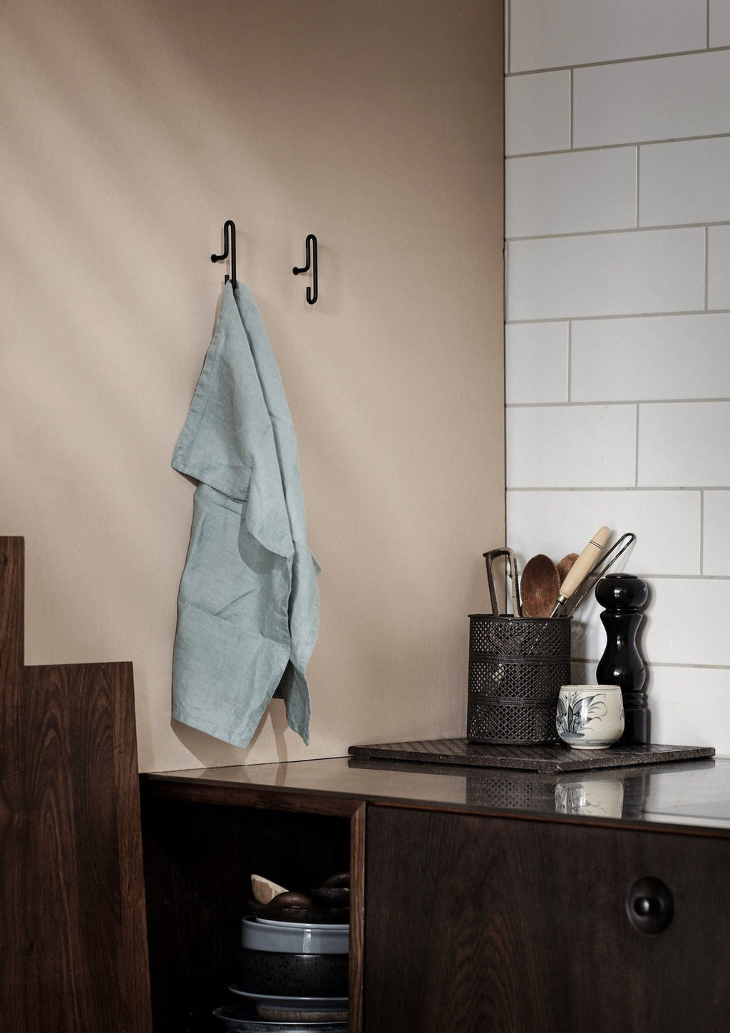 Moebe Large Black Wall Hook - Stylish Steel Coat & Key Hanger