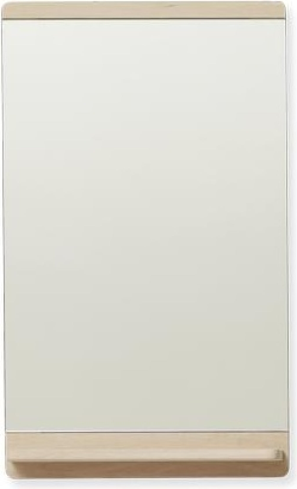 Form & Refine Rim Wall Mirror with Shelf — White Oak Infinity Glass