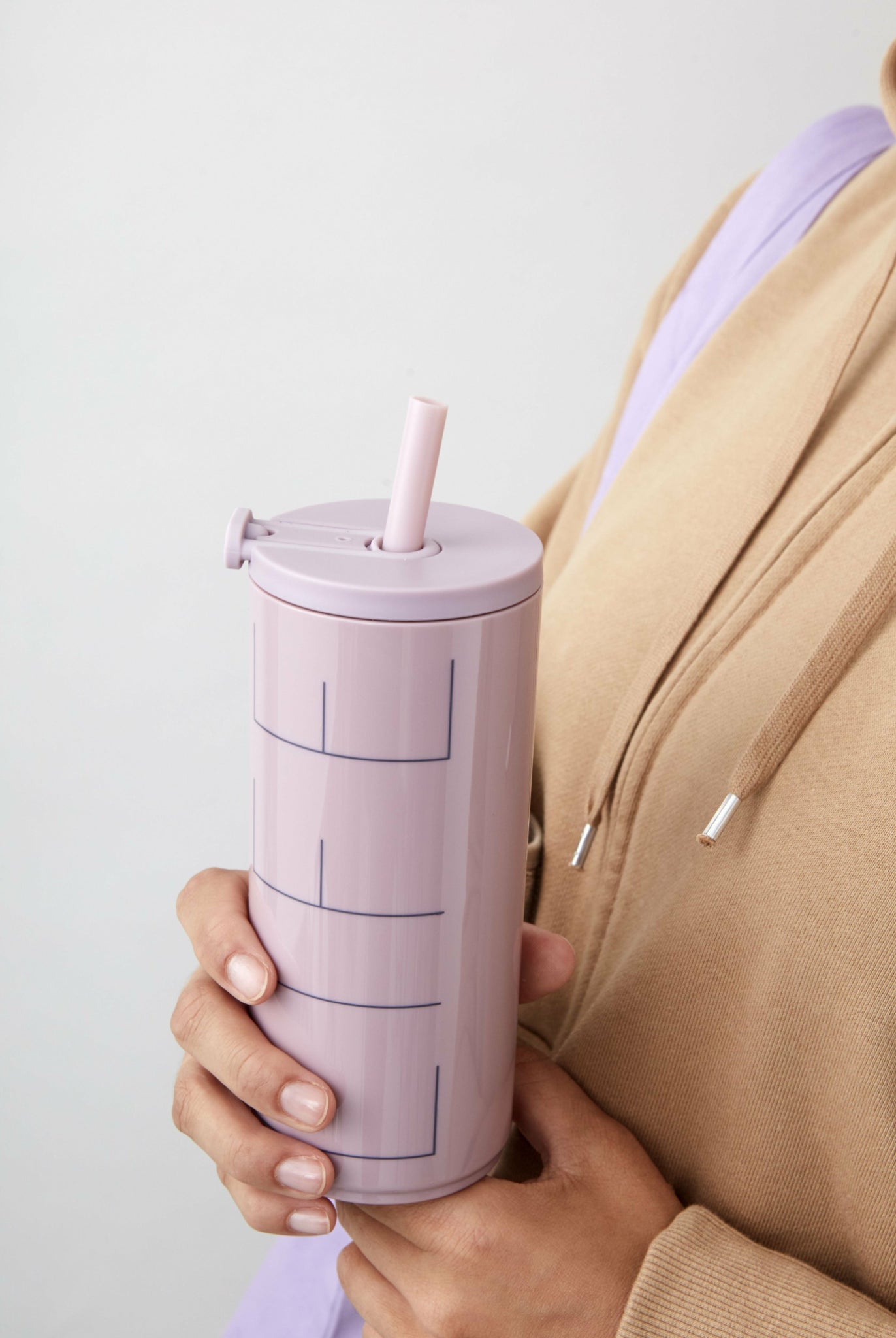 Design Letters Travel Straw Bottle 500 ml, lavender