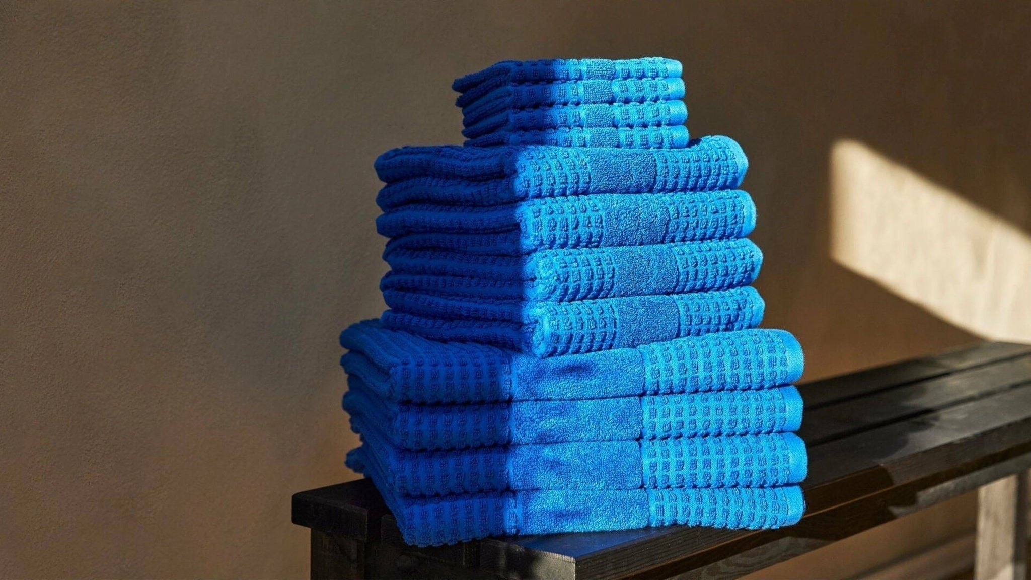 Juna Check towel 50x100 cm, blue