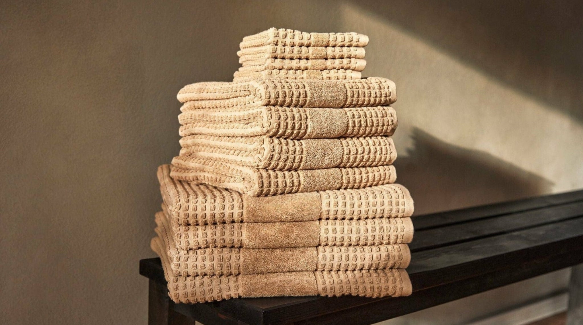 Juna Check Washcloth 30x30 Cm, Sand