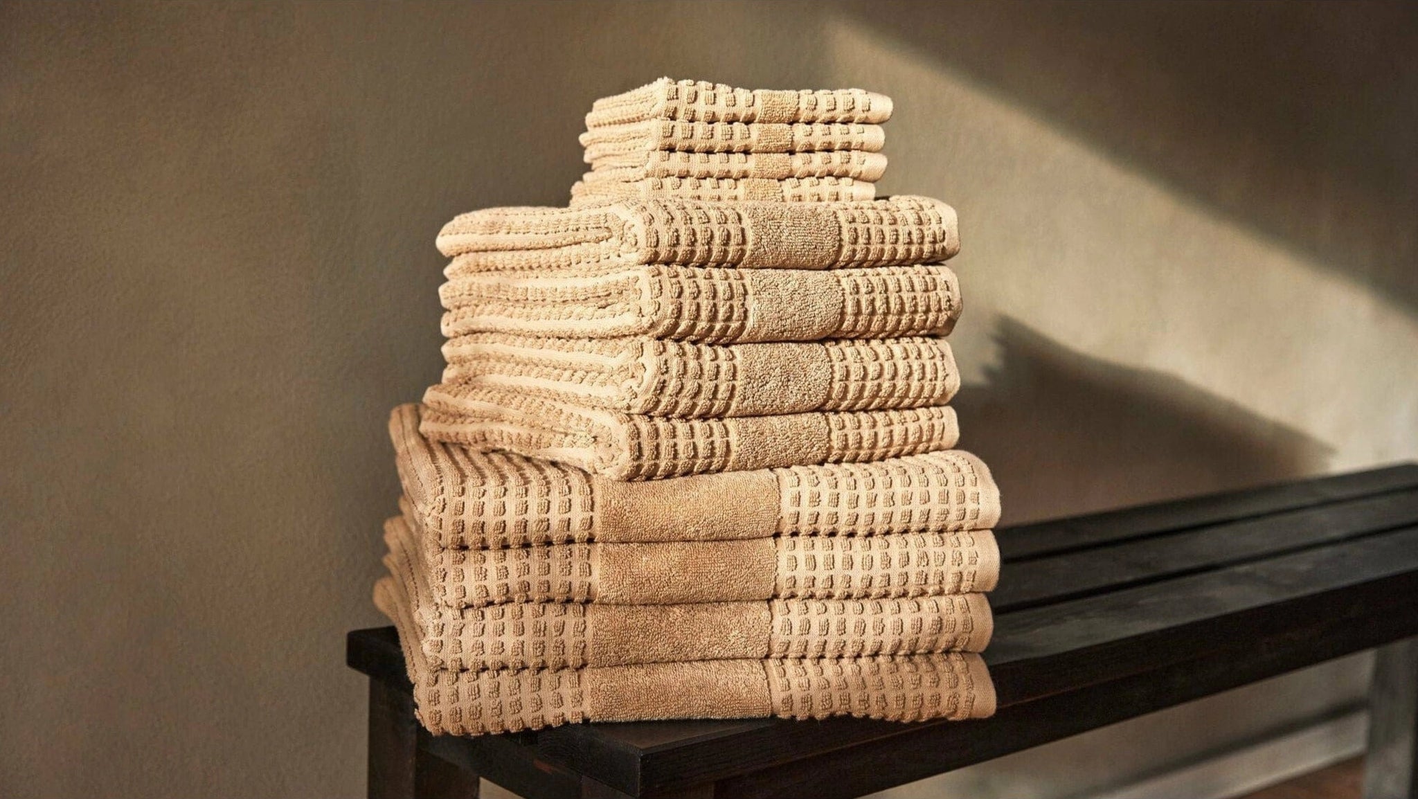 Juna Check Washcloth 30x30 Cm, Sand