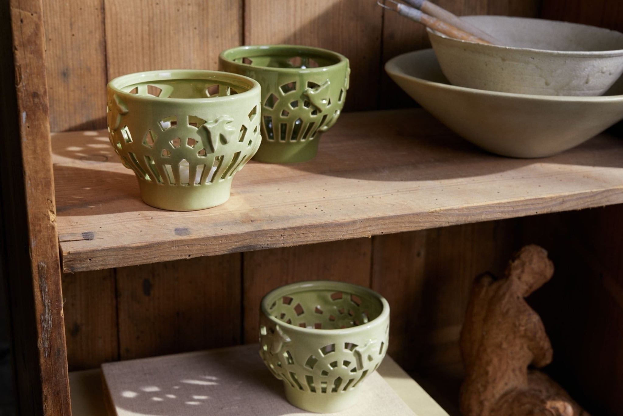 Kähler Orangery Tealight Holder Ø9.5 cm, Green Garden