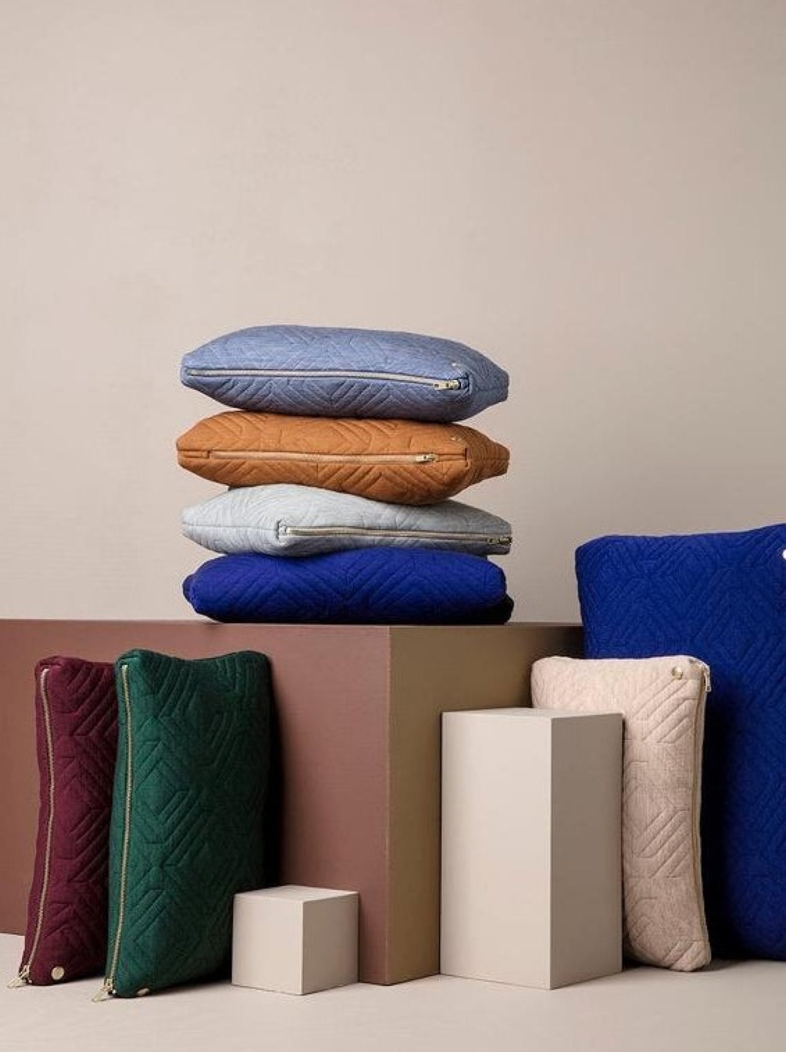 Ferm Living Quilt Cushion Light Blue, 40 X 25 Cm