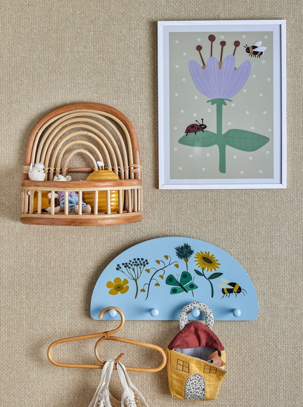 Bloomingville MINI Juliana Coat Rack, Blue, Lotus