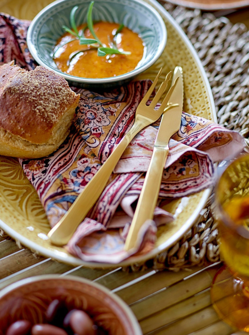 Bloomingville Rani Bowl, Green, Stoneware