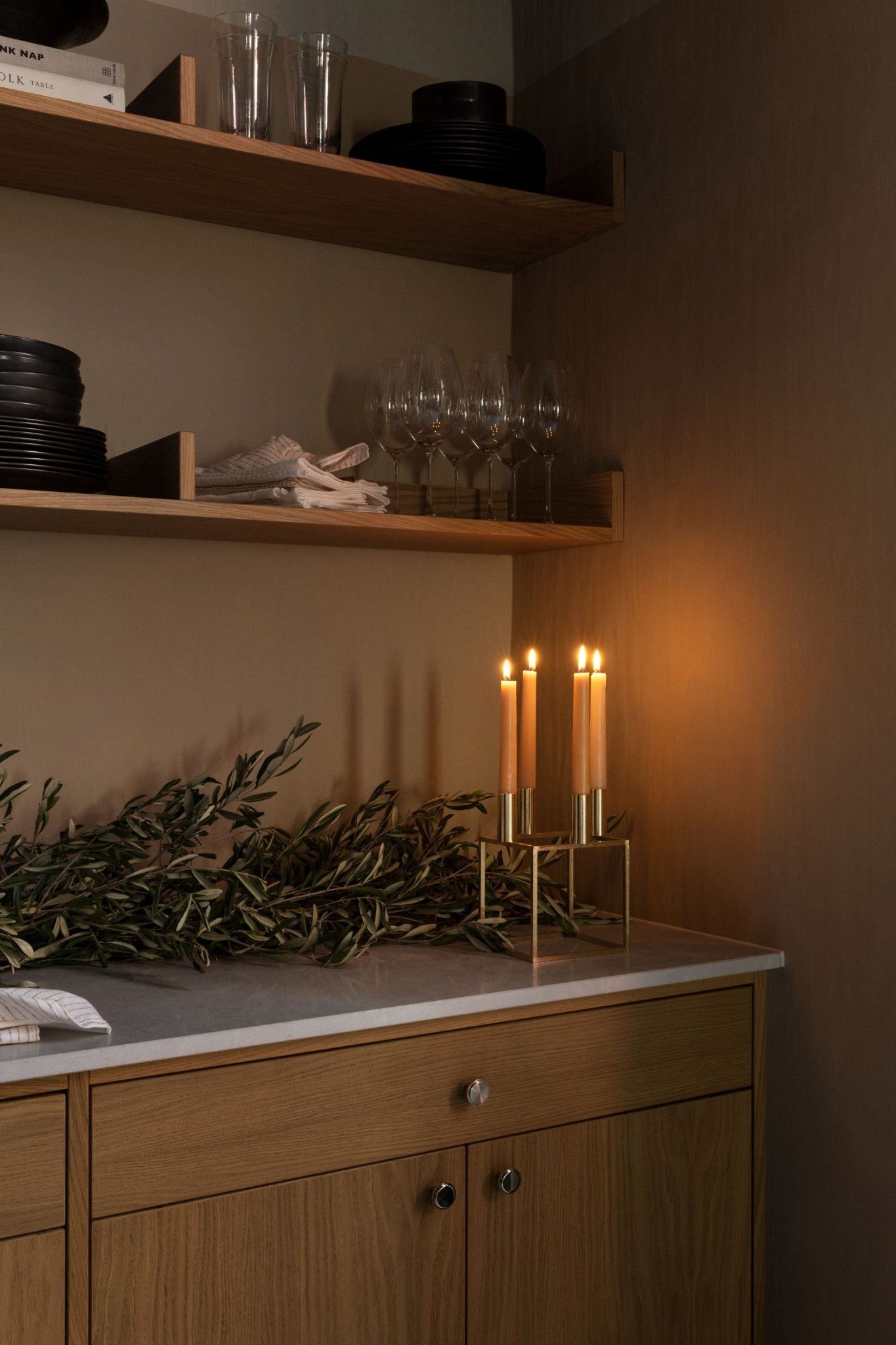 Audo Copenhagen Kubus 4 candle holder, burnished copper