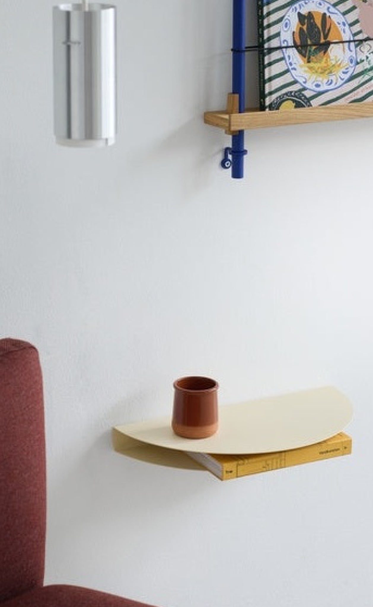 Moebe Half Moon Shelf - Terracotta, Stylish Steel Design, 12x24 cm