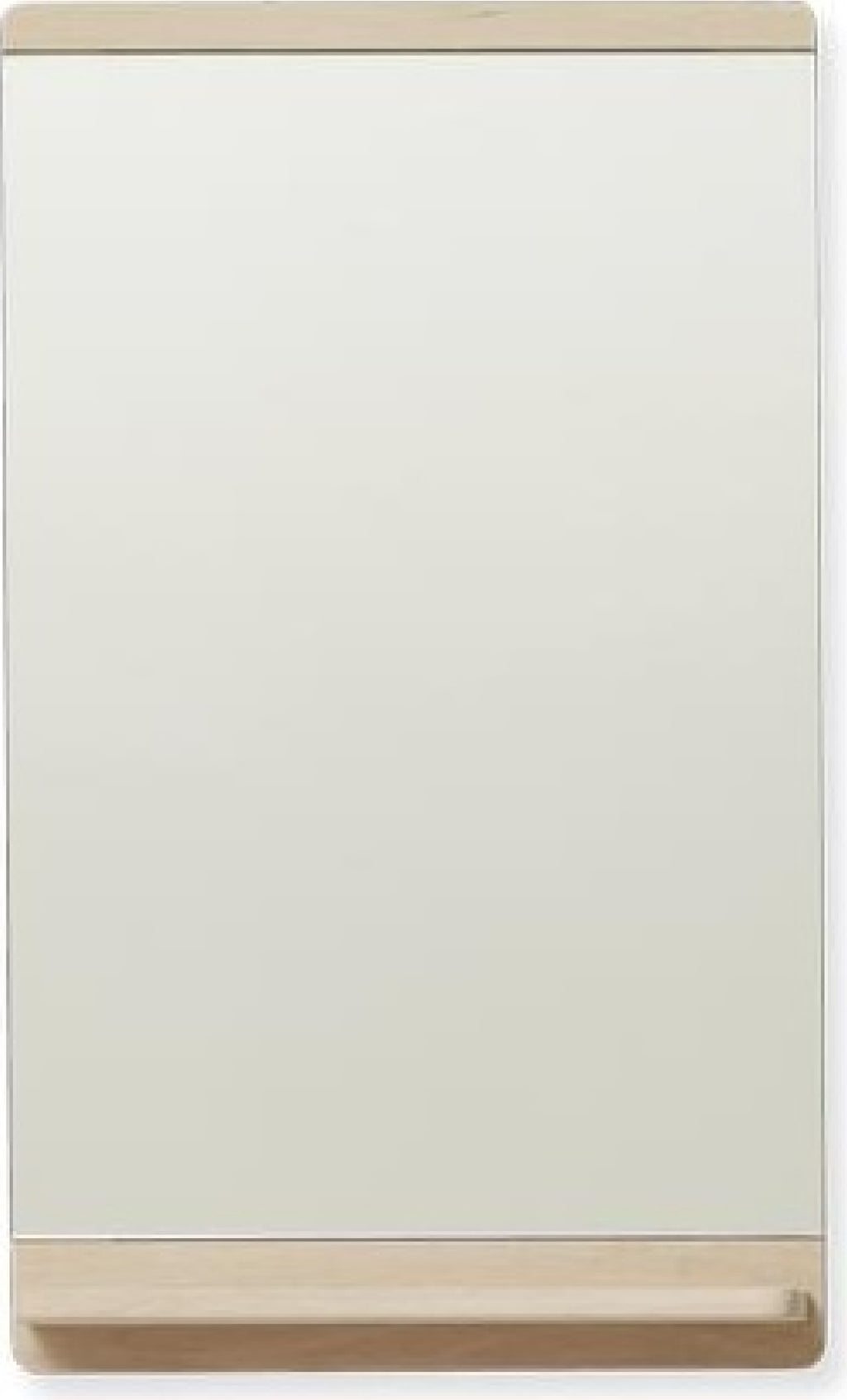 Form & Refine Rim Wall Mirror with Shelf — White Oak Infinity Glass