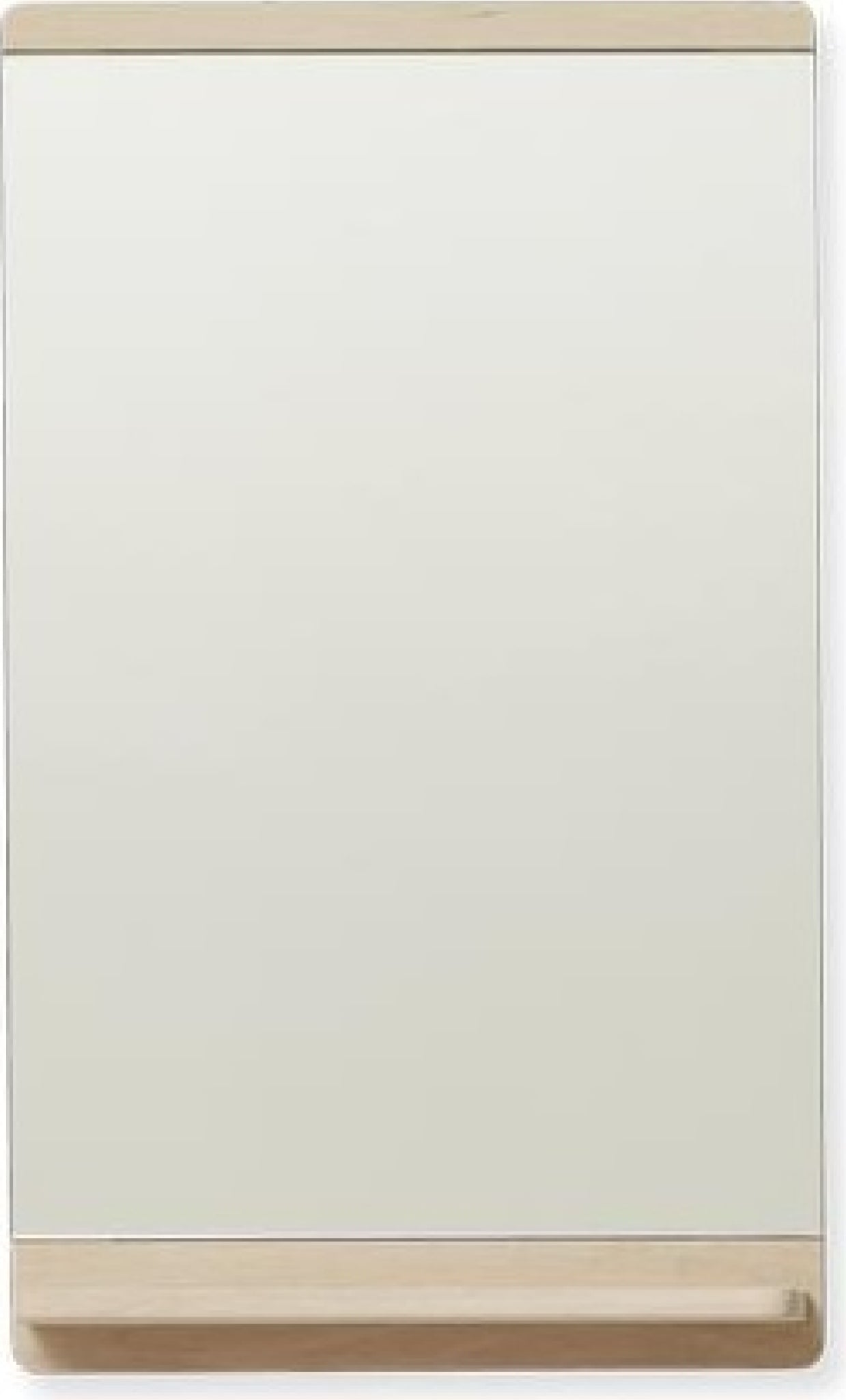 Form & Refine Rim Wall Mirror with Shelf — White Oak Infinity Glass