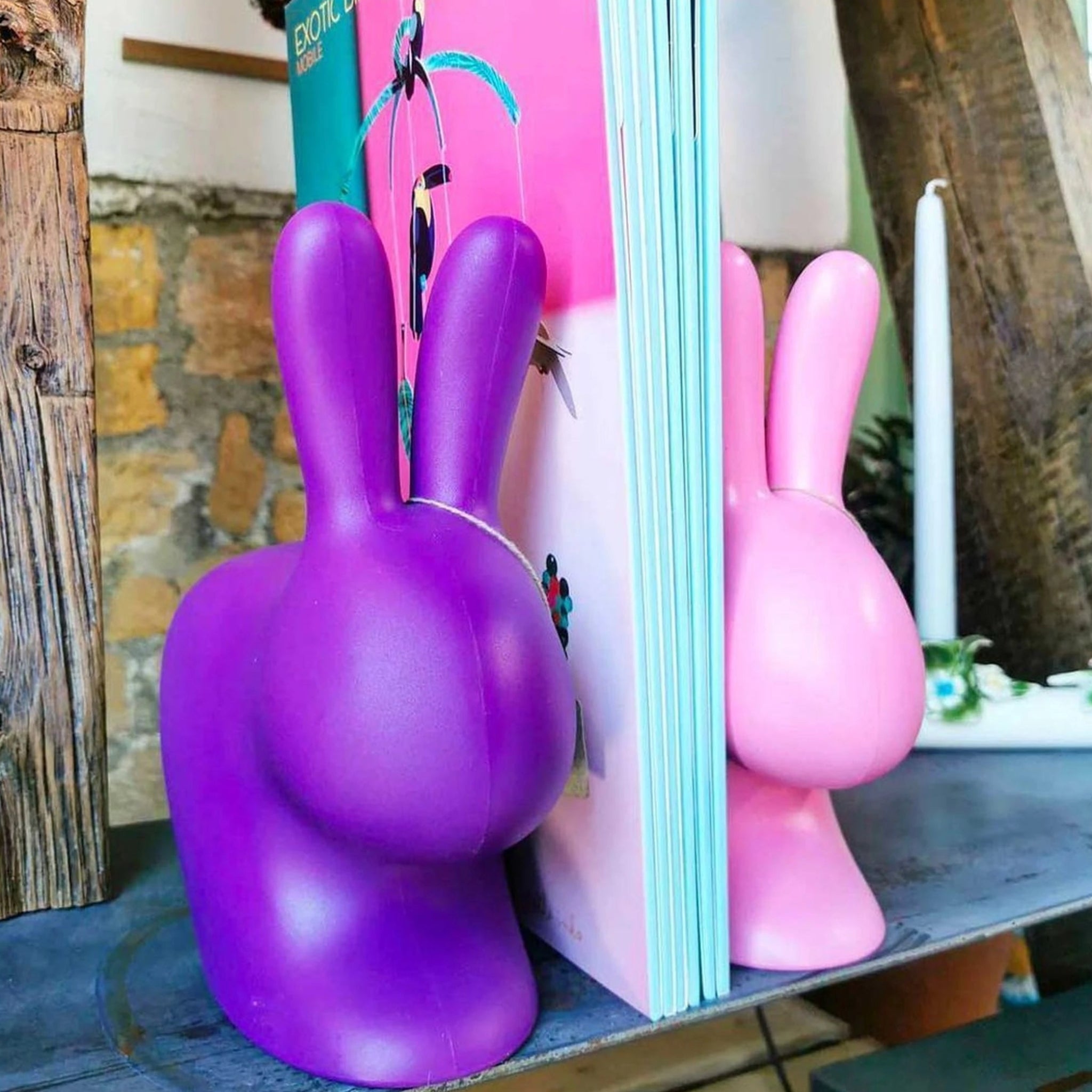 Qeeboo Rabbit Doorstop Xs, Light Blue