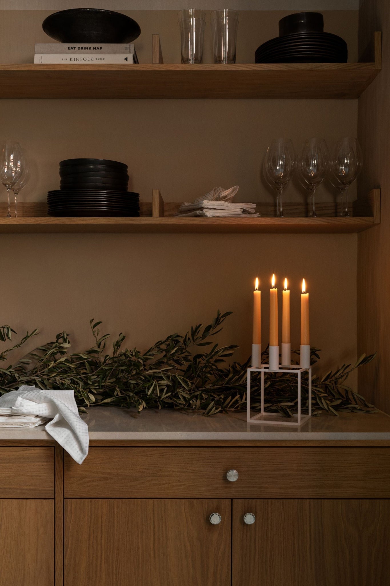 Audo Copenhagen Kubus 4 candle holder, burnished copper