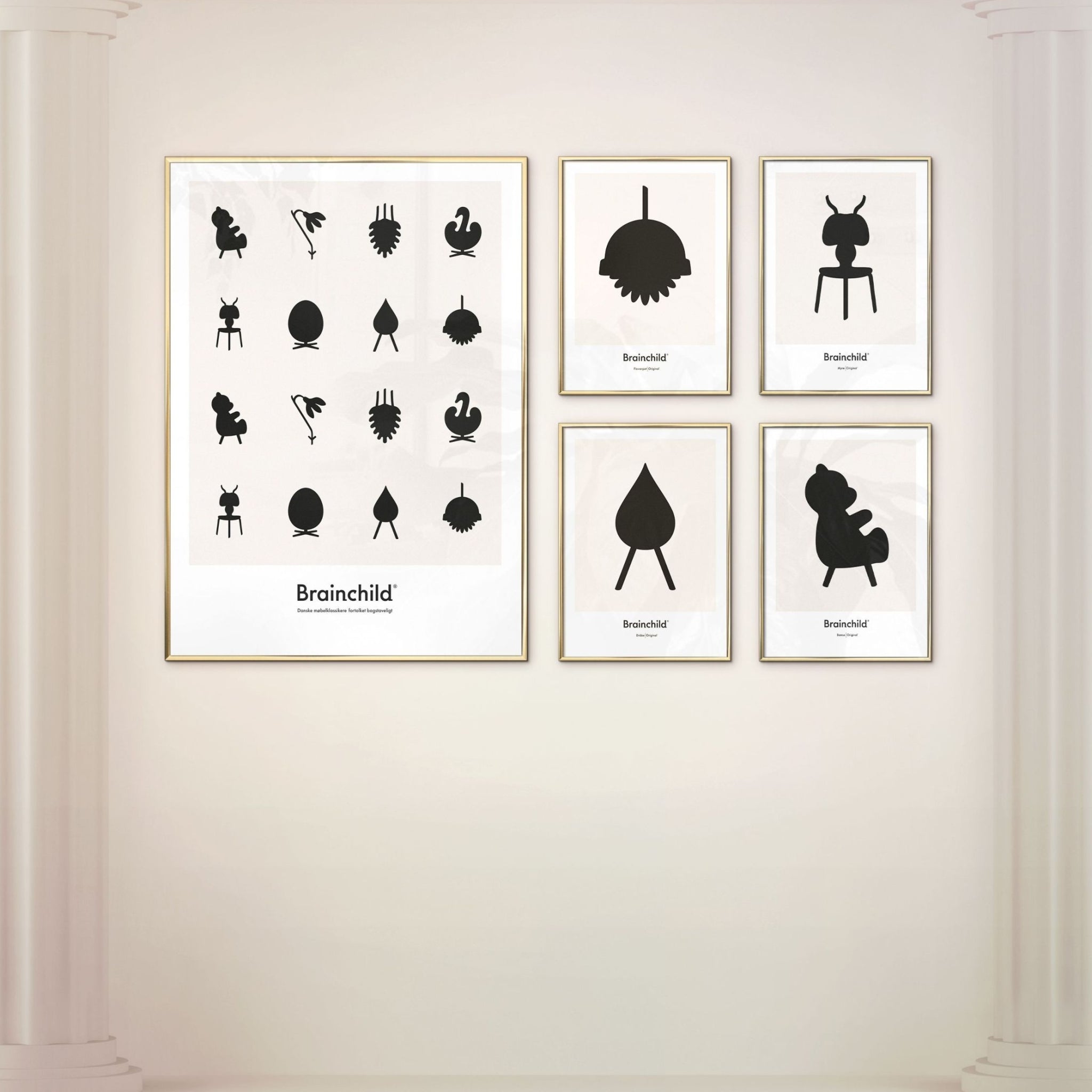 Brainchild Teddy bear Design Icon Poster without frame A5, grey