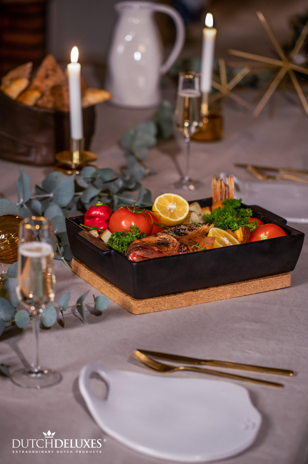 Dutchdeluxes rectangular casserole dish large, matt black