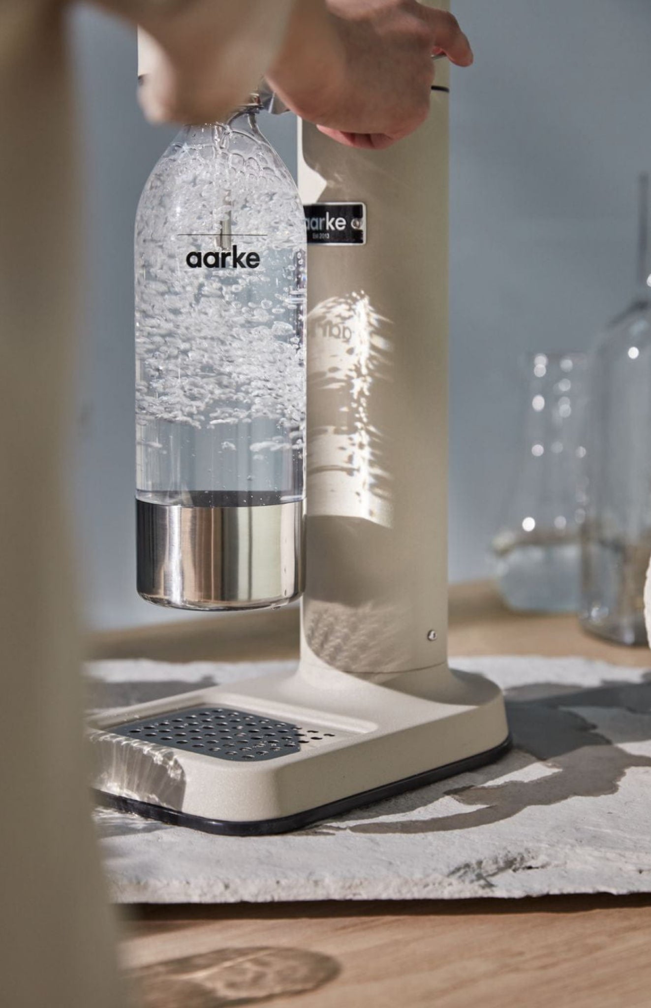 Aarke Carbonator 3 Soda Maker In Sand - Special Edition Stainless Steel