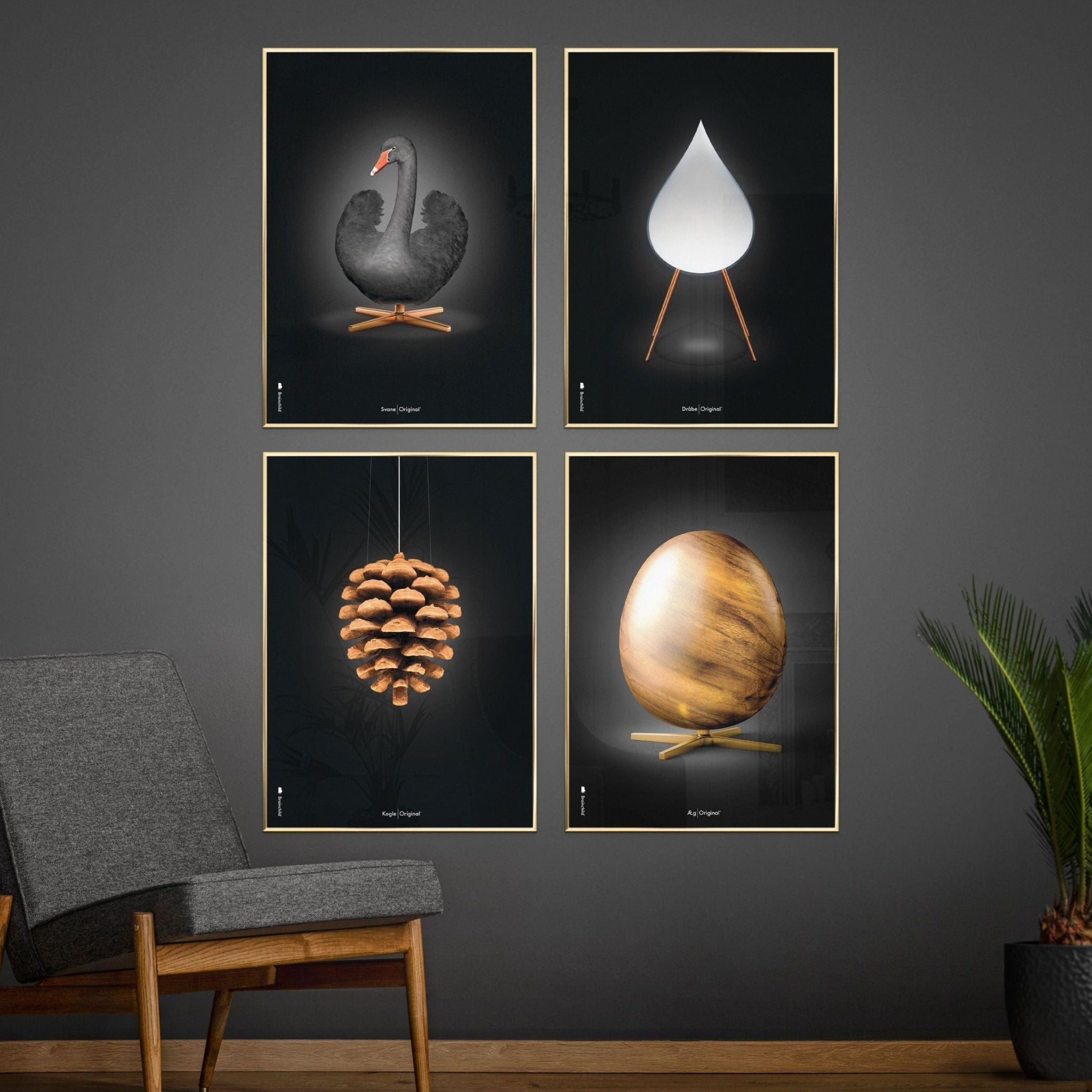 Brainchild egg figures poster without frame A5, black