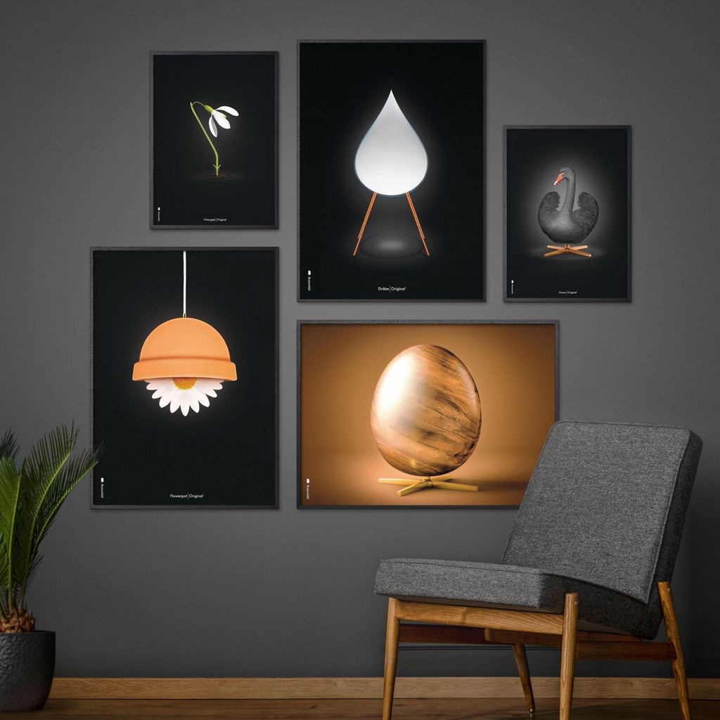 Brainchild egg cross-format poster without frame 50X70 cm, brown