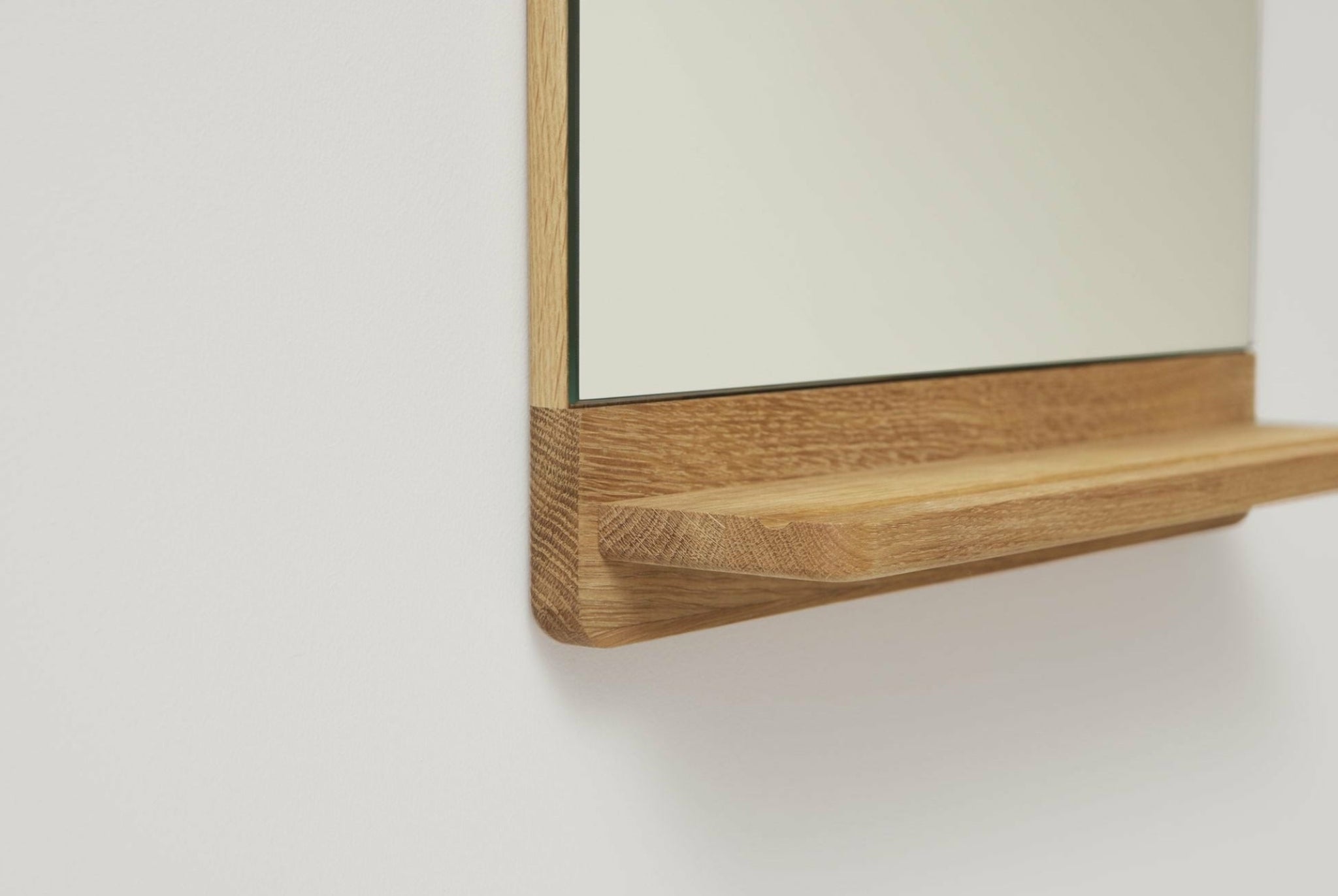 Form & Refine Rim Wall Mirror with Shelf — Oak, Infinity Glass Finish