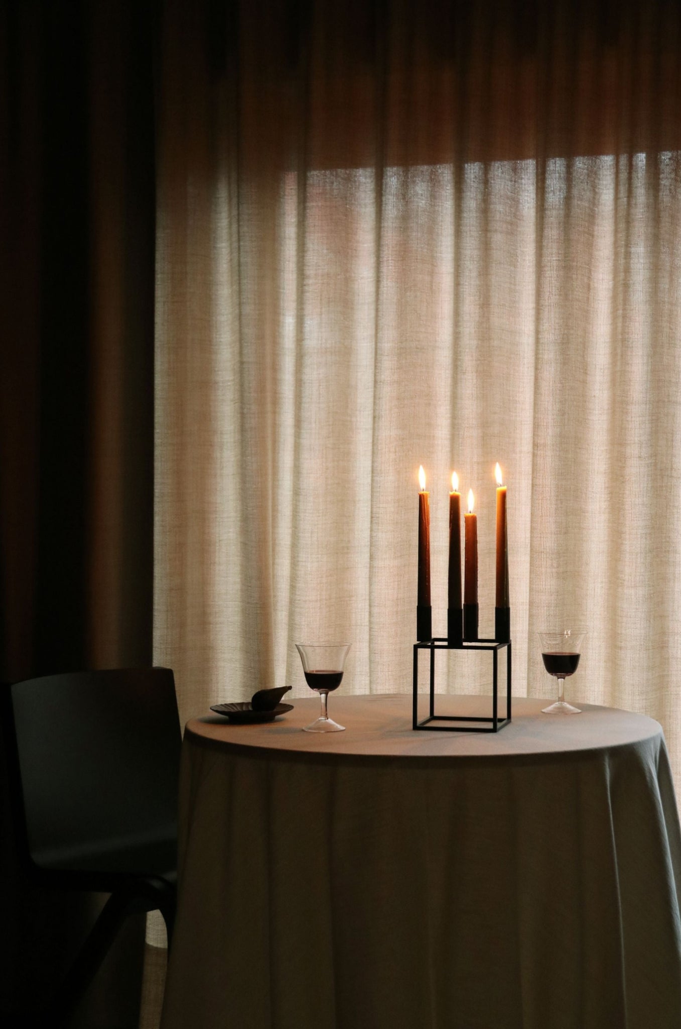 Audo Copenhagen Kubus 4 candle holder, burnished copper