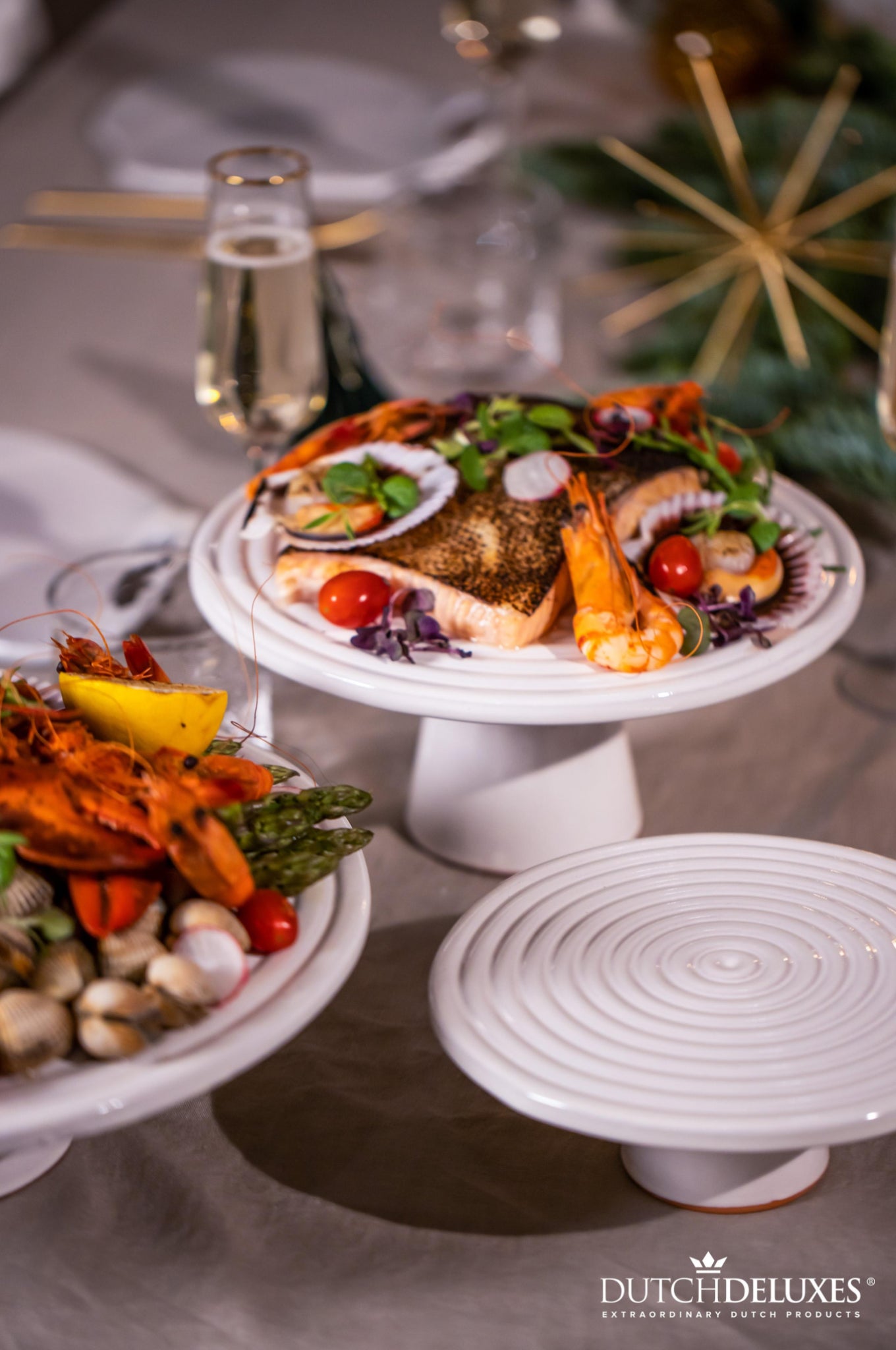 Dutchdeluxes cake stand Ø 32 cm, matt platinum