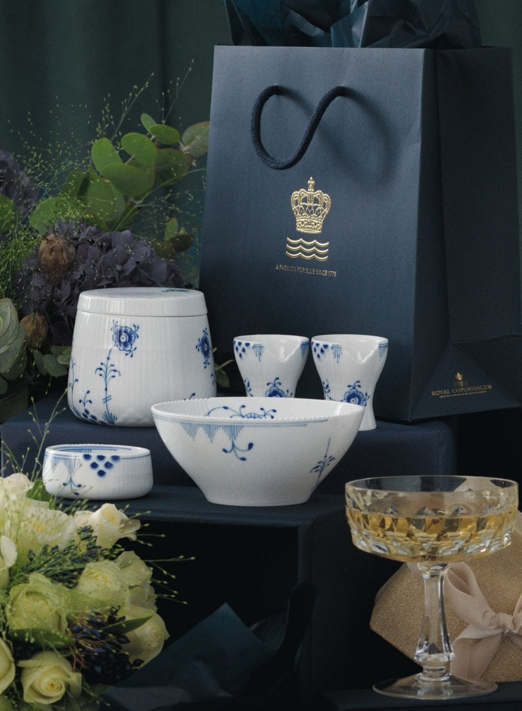 Royal Copenhagen Elements Blue Egg Cup, 2 Pcs.