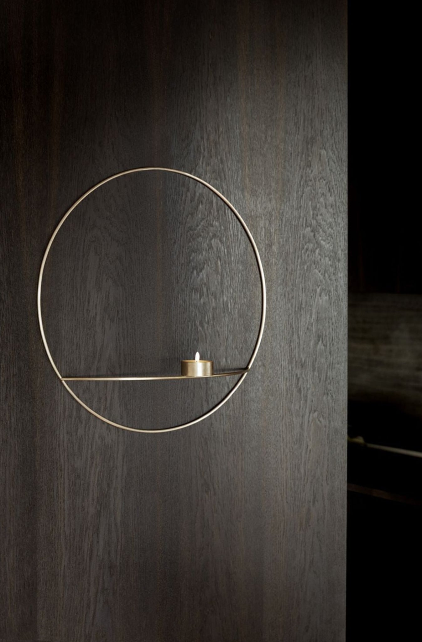 Audo Copenhagen Pov Circular Candle Holder Large, Brass