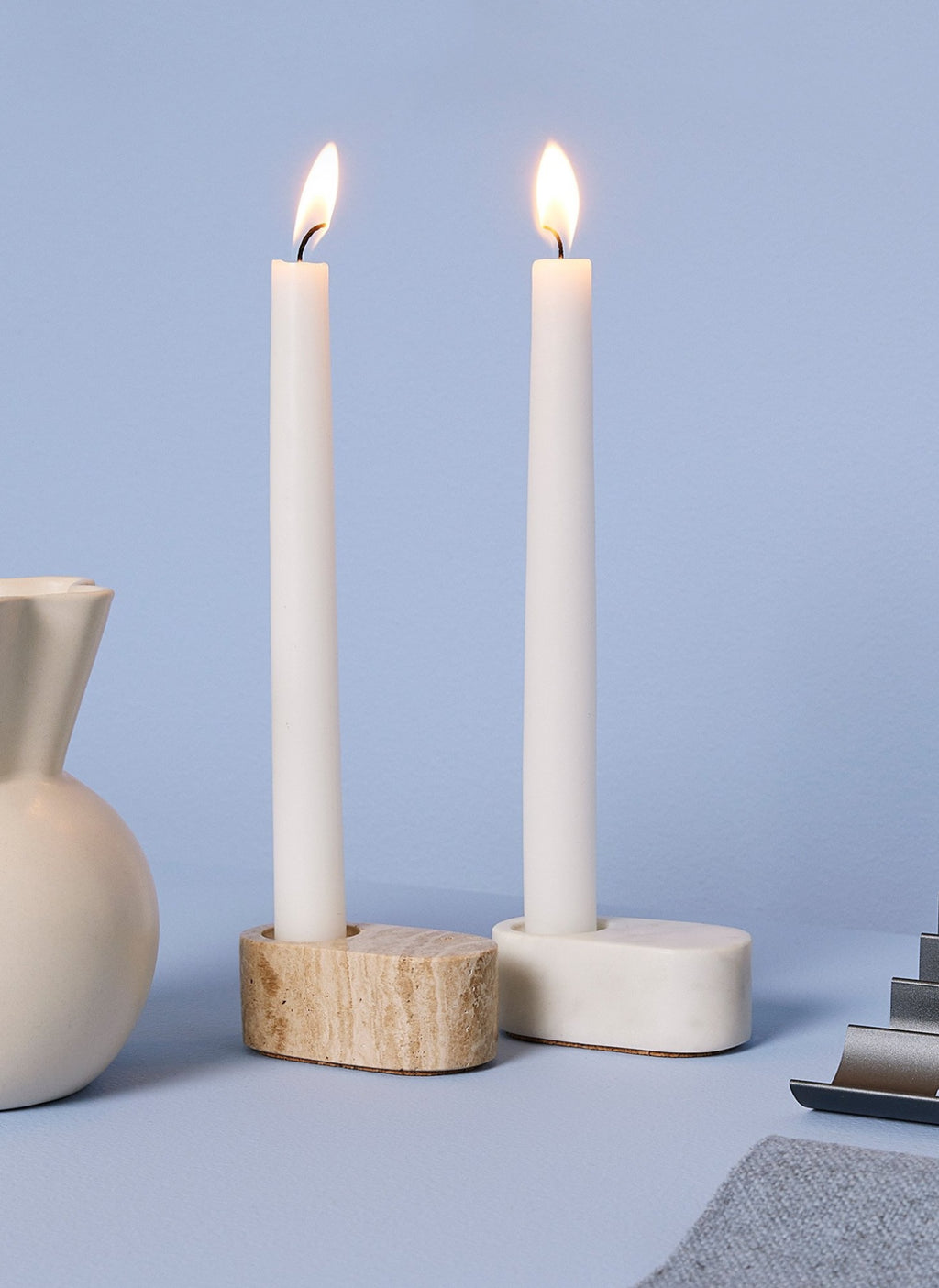 Spring Copenhagen Ovaali Candle Holder, White
